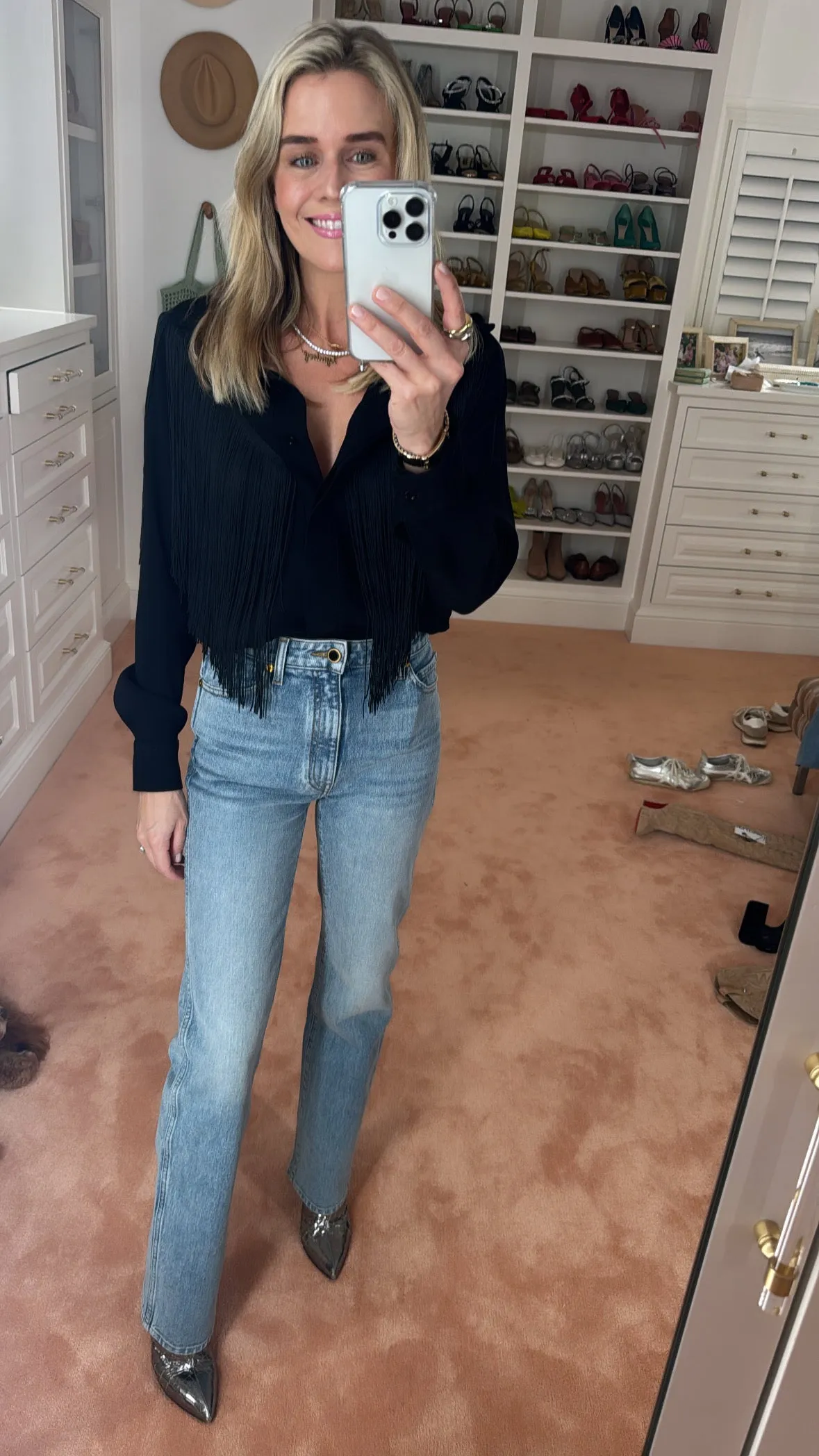 MASON by MASON'S DAUGHTER | Loretta Western Fringe Top, Black Sleek Waist