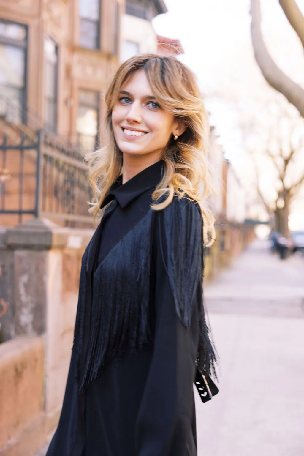 Rubberized grip Sophisticated Look MASON by MASON'S DAUGHTER Marcia Western Fringe Midi Dress