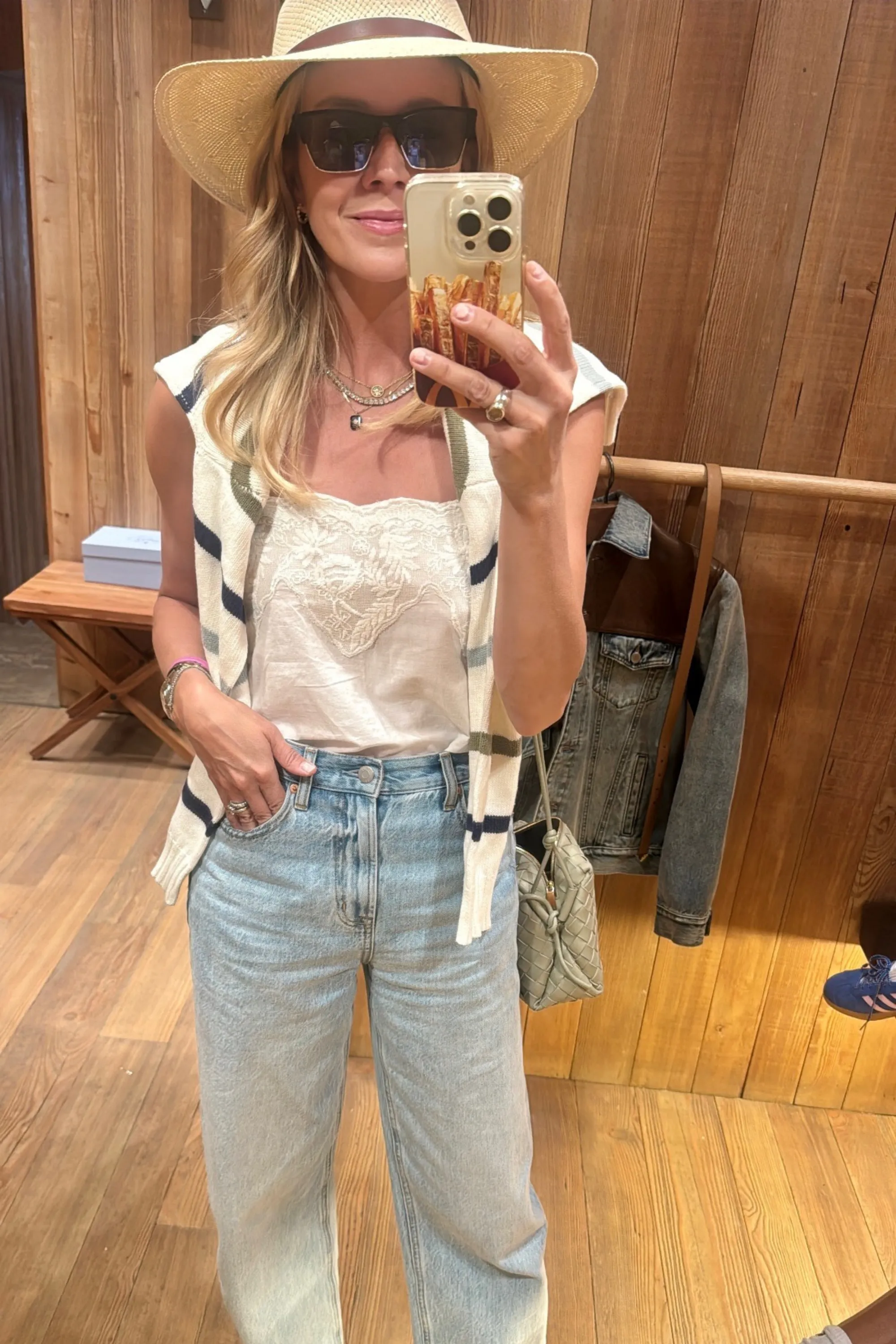 UV protection coating MASON'S DAUGHTER | Danielle Sweater, Cream Multi Striped Knit