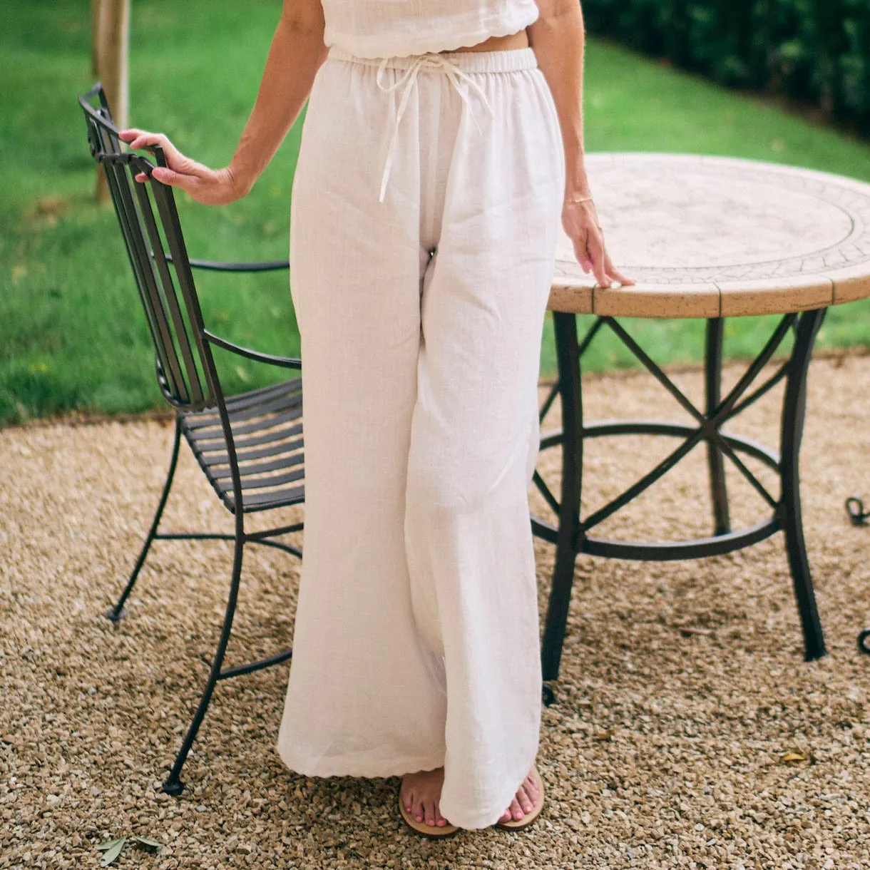 Sport Friendly MASON'S DAUGHTER | Ella Scallop Pant, White Linen