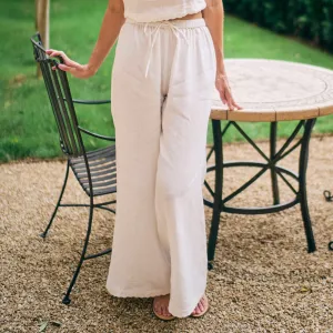 Sport Friendly MASON'S DAUGHTER | Ella Scallop Pant, White Linen