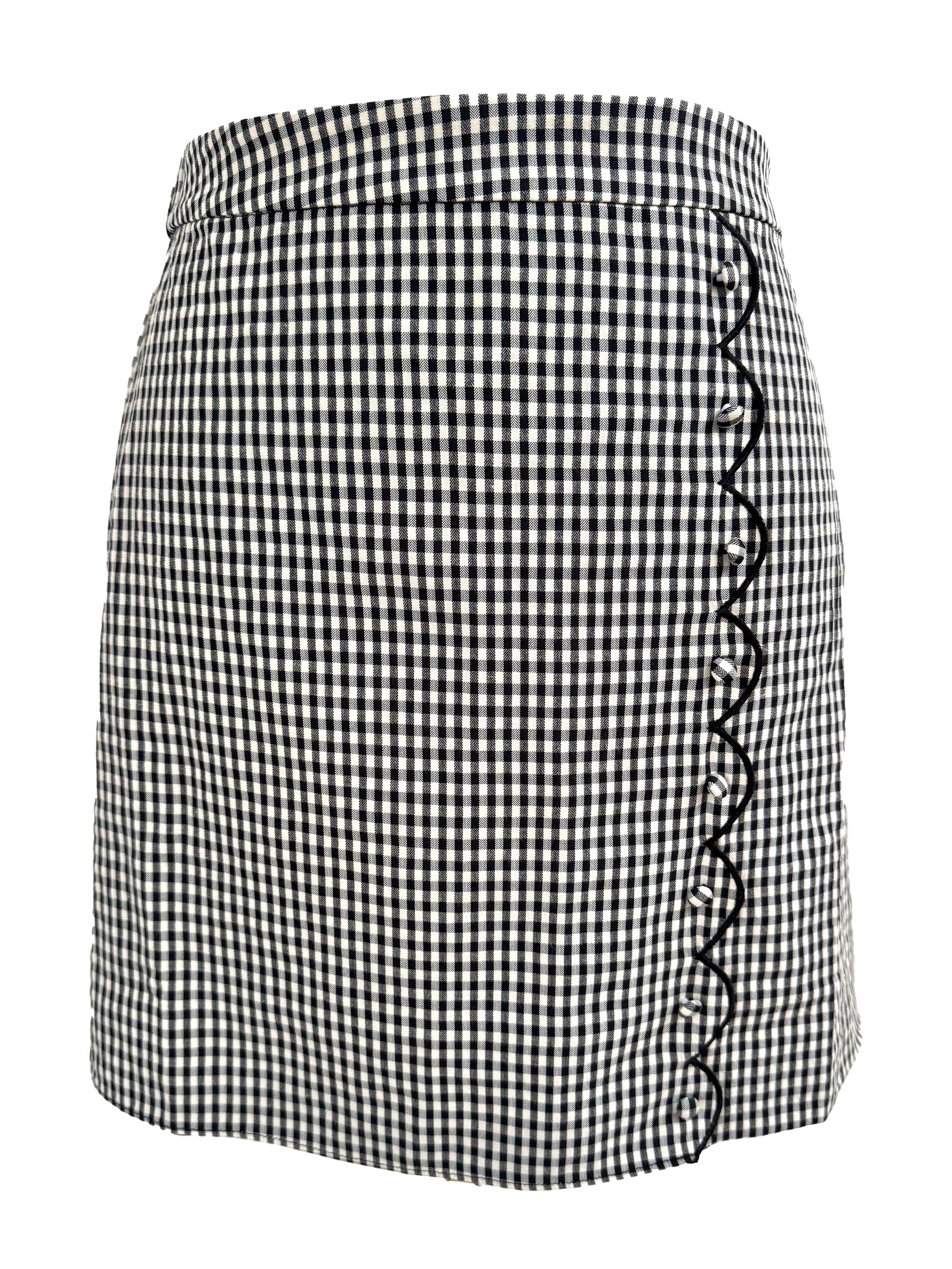 breath easy DurablePolyester MASON'S DAUGHTER | Ellie Skirt, Black & Ivory Gingham