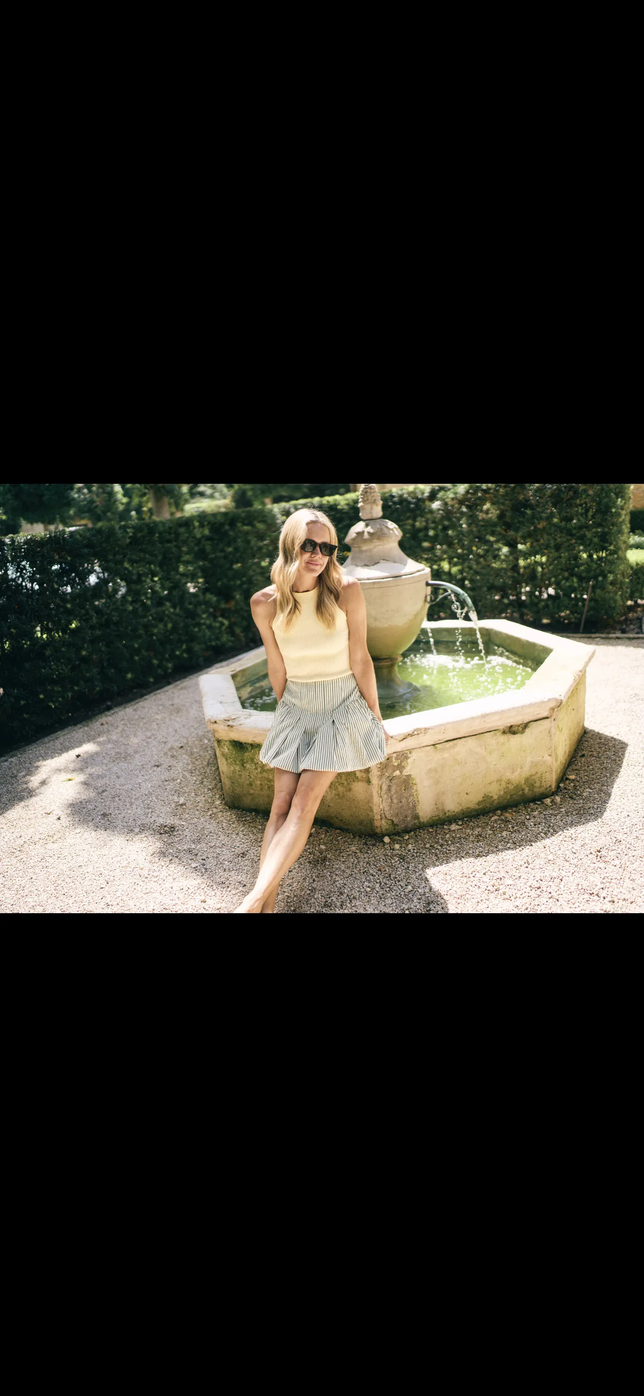 MASON'S DAUGHTER | Harper Mini Skirt, Olive & Ivory Dobby Striped Day Comfort