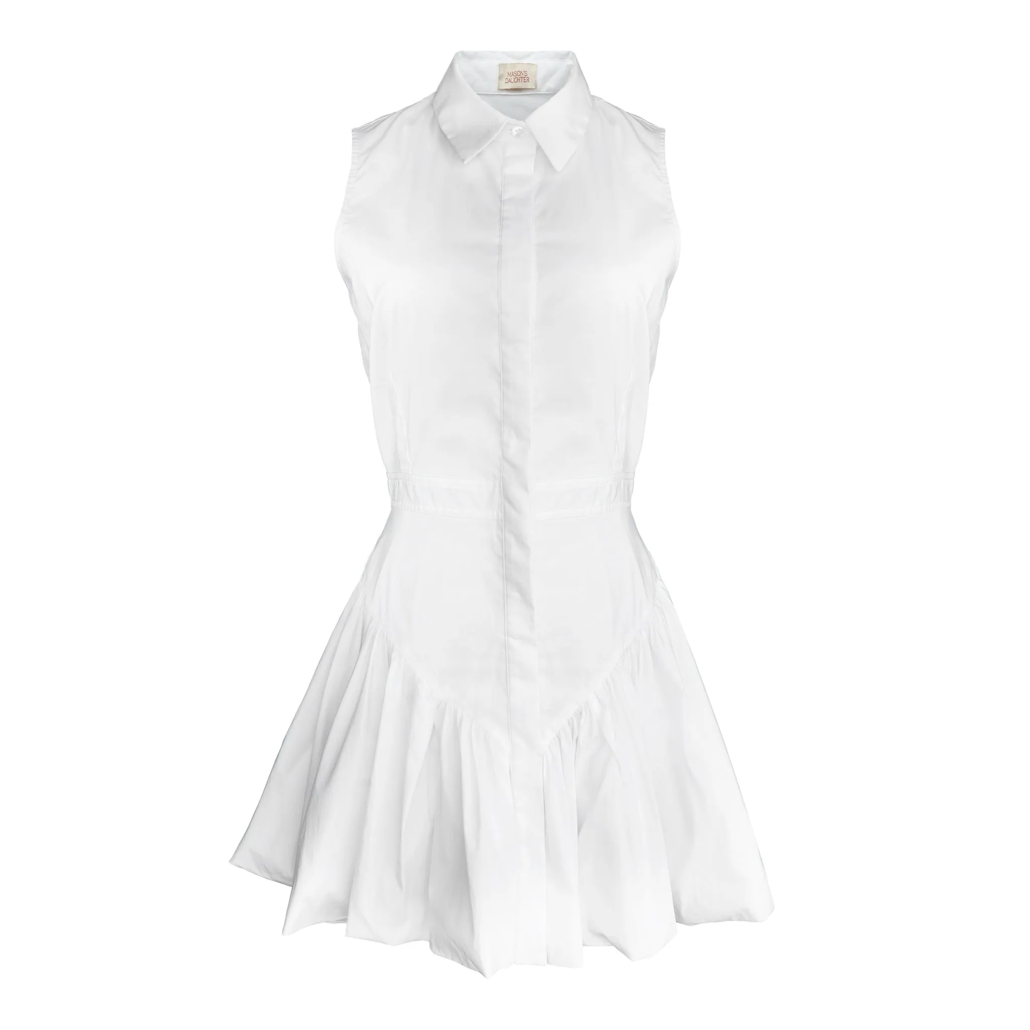 MASON'S DAUGHTER | Harper Shirtdress, White Poplin Flex Wear High Waist