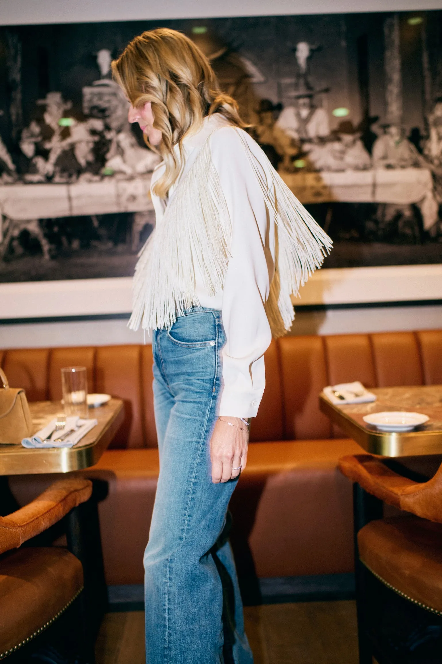 MASON'S DAUGHTER | Loretta Western Fringe Top, Ivory Training Wear Feminine Fit