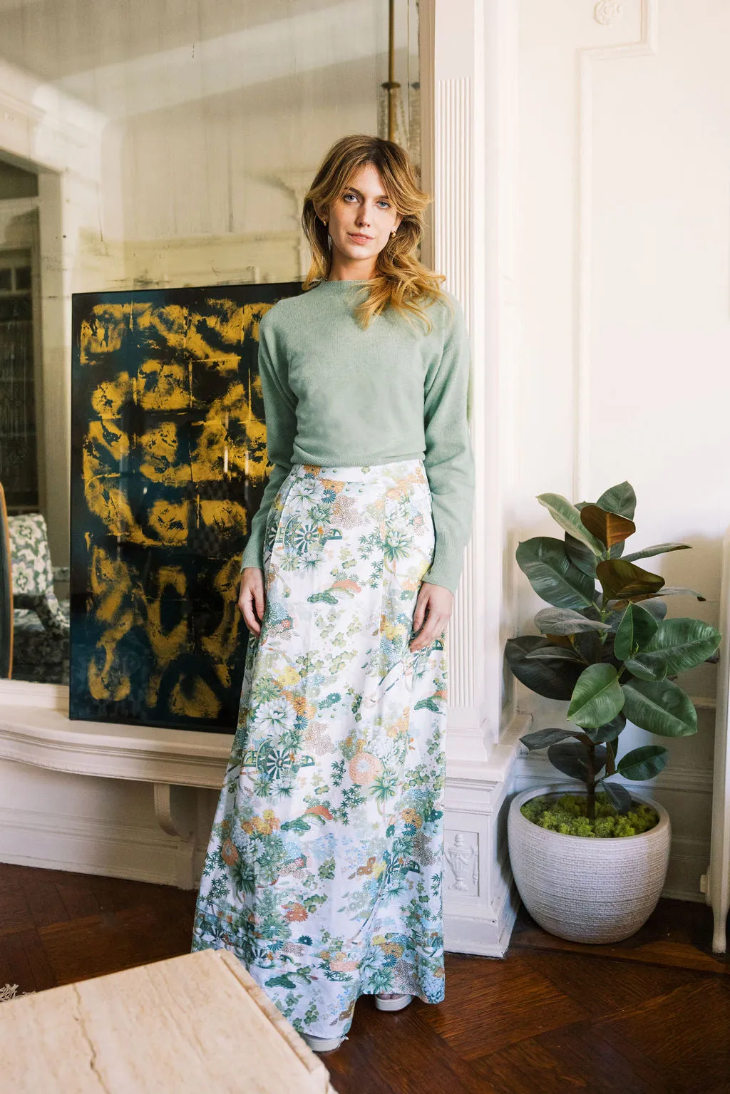 ComfortFit Durable Construction MASON'S DAUGHTER | Maxi Skirt, Spring Chinoiserie