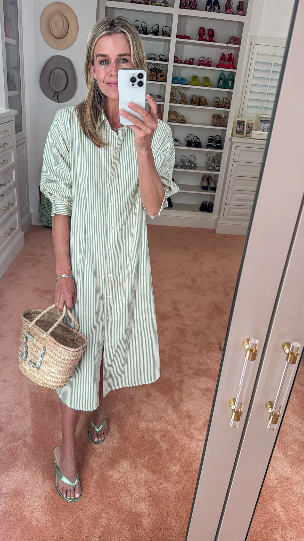 Trendy Layering Casual Wear MASON'S DAUGHTER | Miller Dress, Seafoam and Ivory Striped