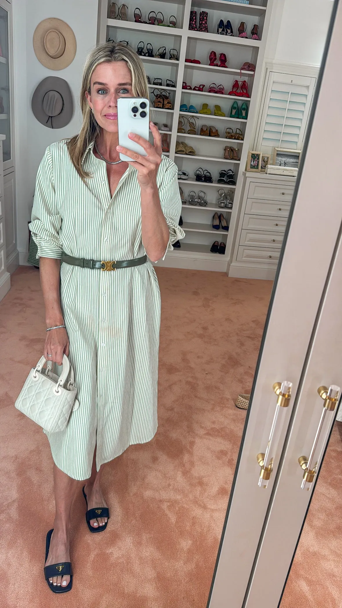 MASON'S DAUGHTER | Miller Dress, Seafoam and Ivory Striped Flexible Motion NonChafingLegs