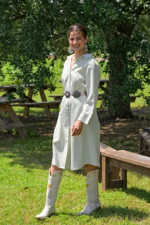 Seamless Waist Technology MASON'S DAUGHTER | Miller Dress, Seafoam and Ivory Striped