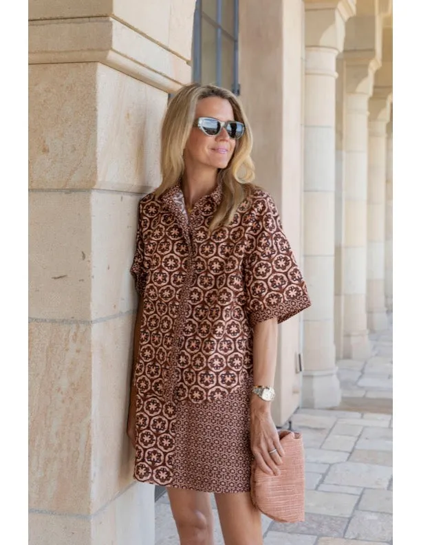 Light Waist MASON'S DAUGHTER Skirt, Chocolate and Pink Lattice Print