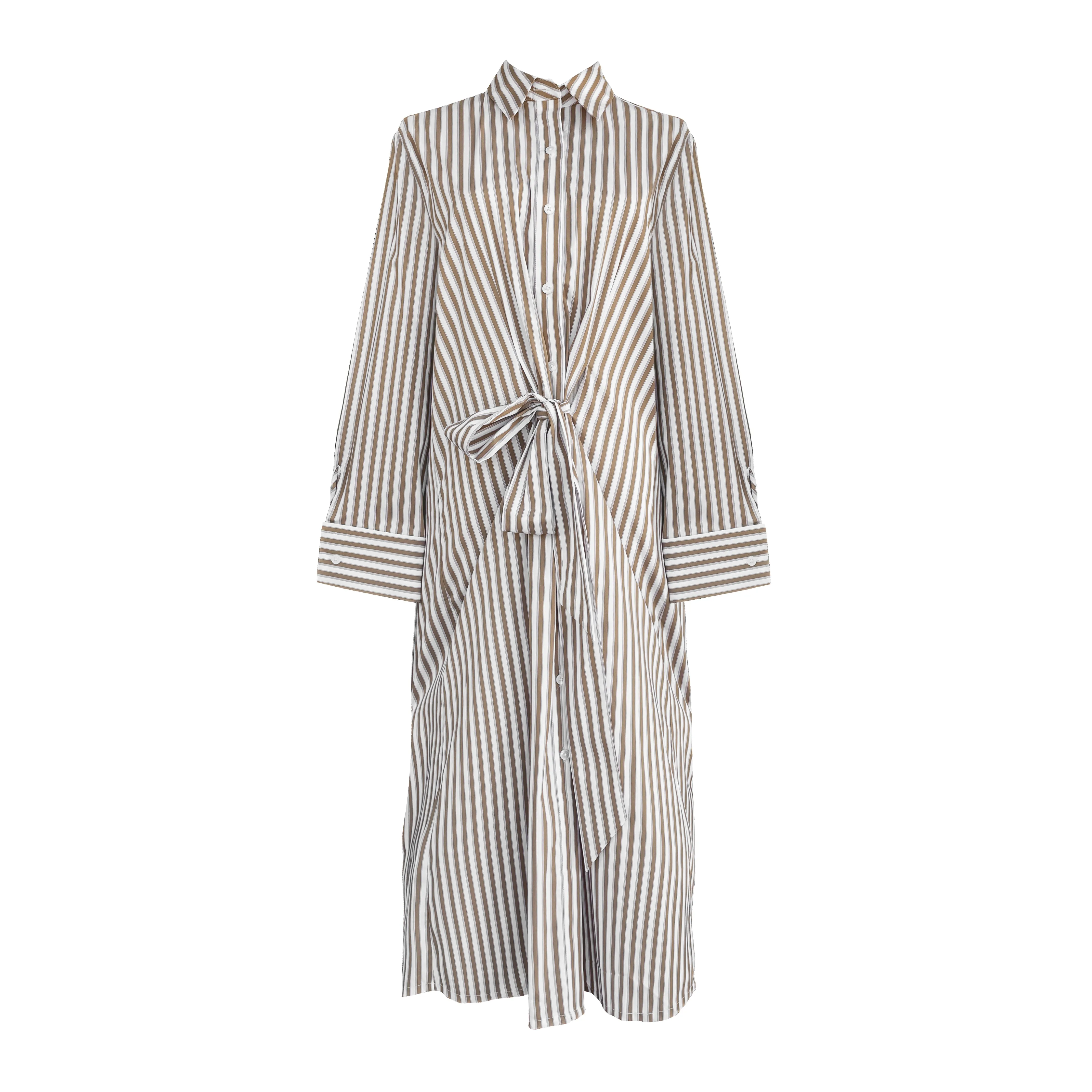 Reversible design MASON'S DAUGHTER | Sutton Shirtdress, Camel and White Striped