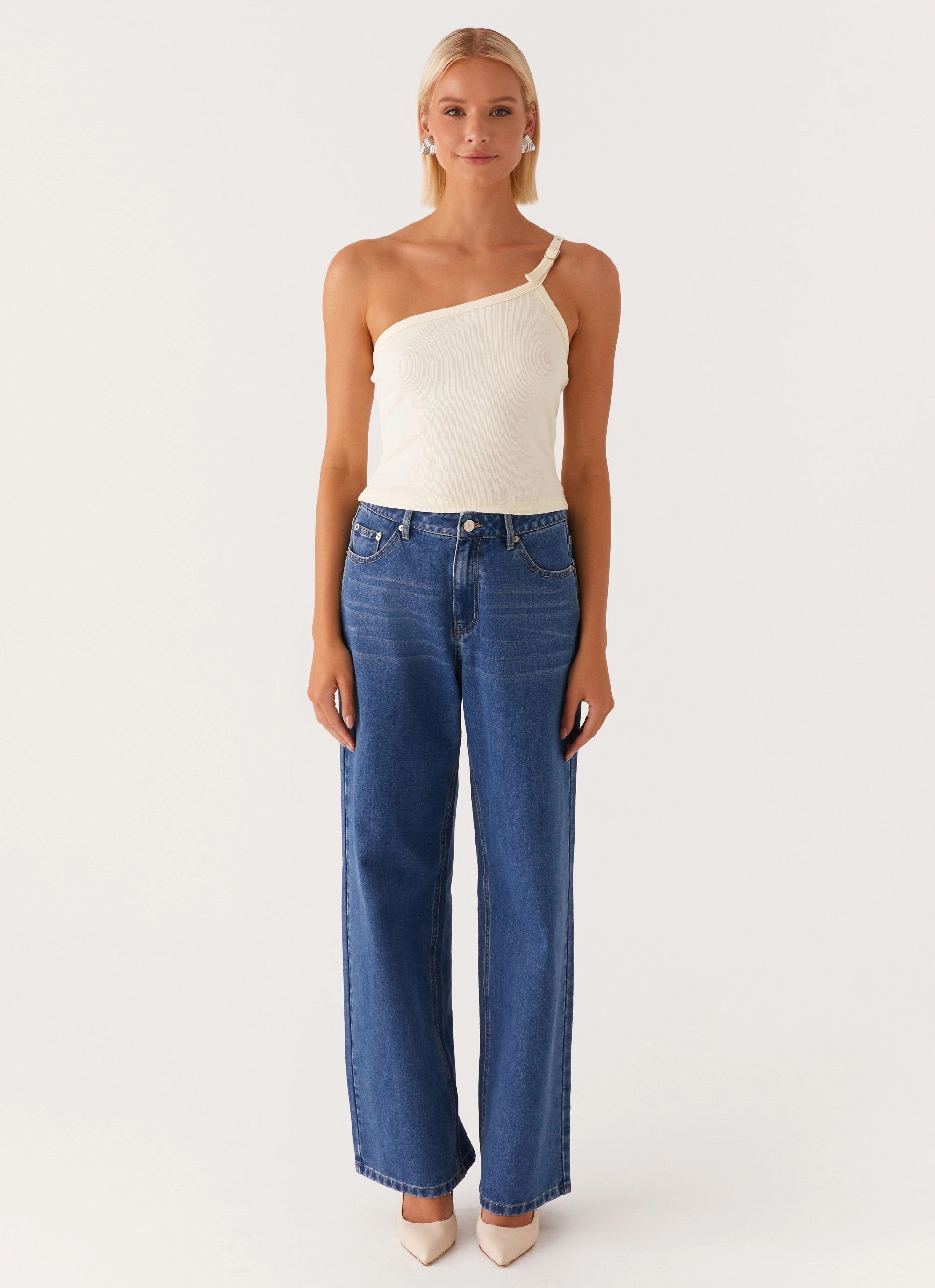 Mataya Buckle Top - Lemon Lightweight Thermal Comfy Style