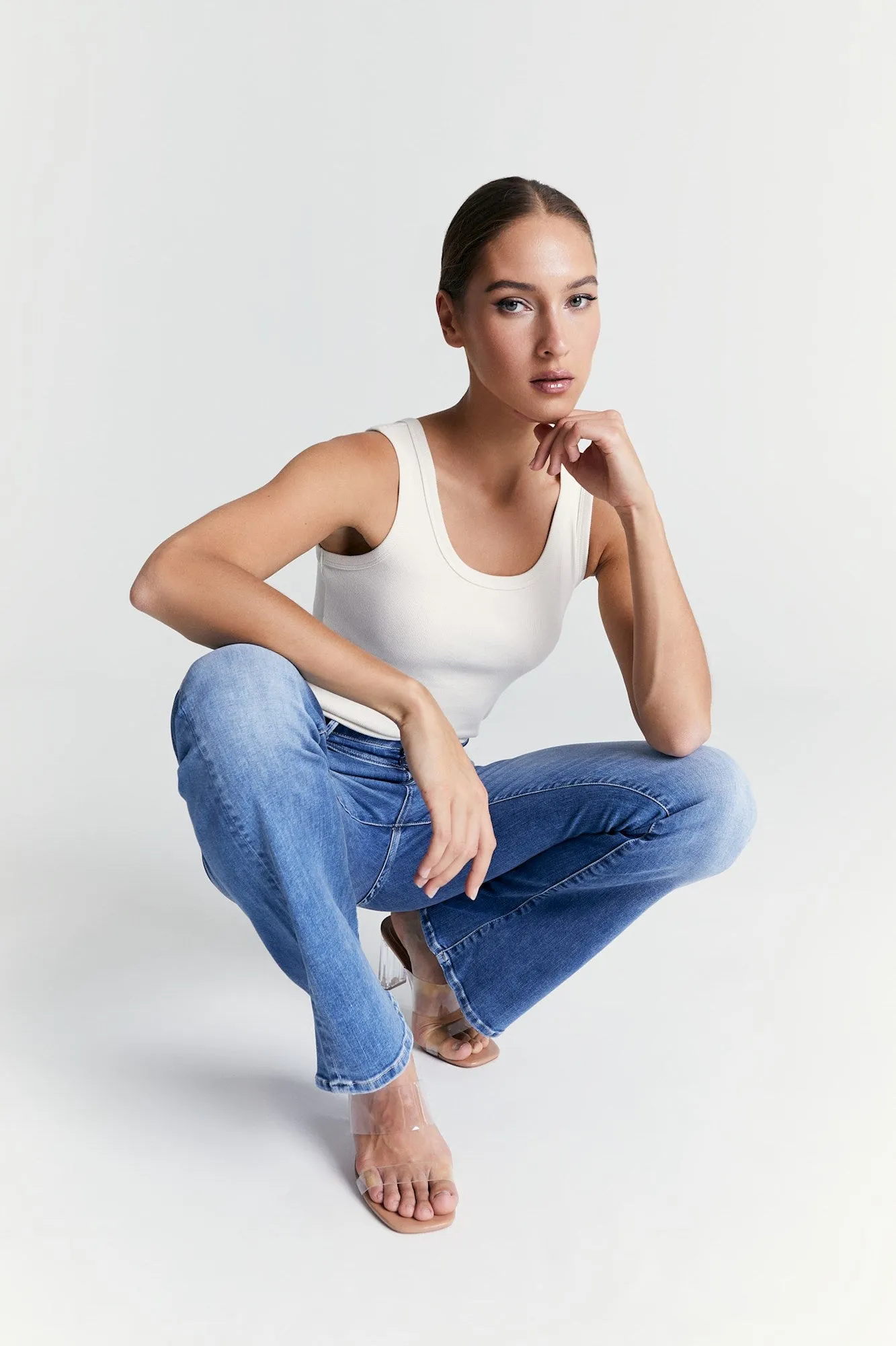 Matilda - High Waist Flare Jeans - Medium Blue