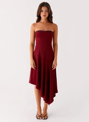 Matisse Midi Dress - Red Sophisticated Cut
