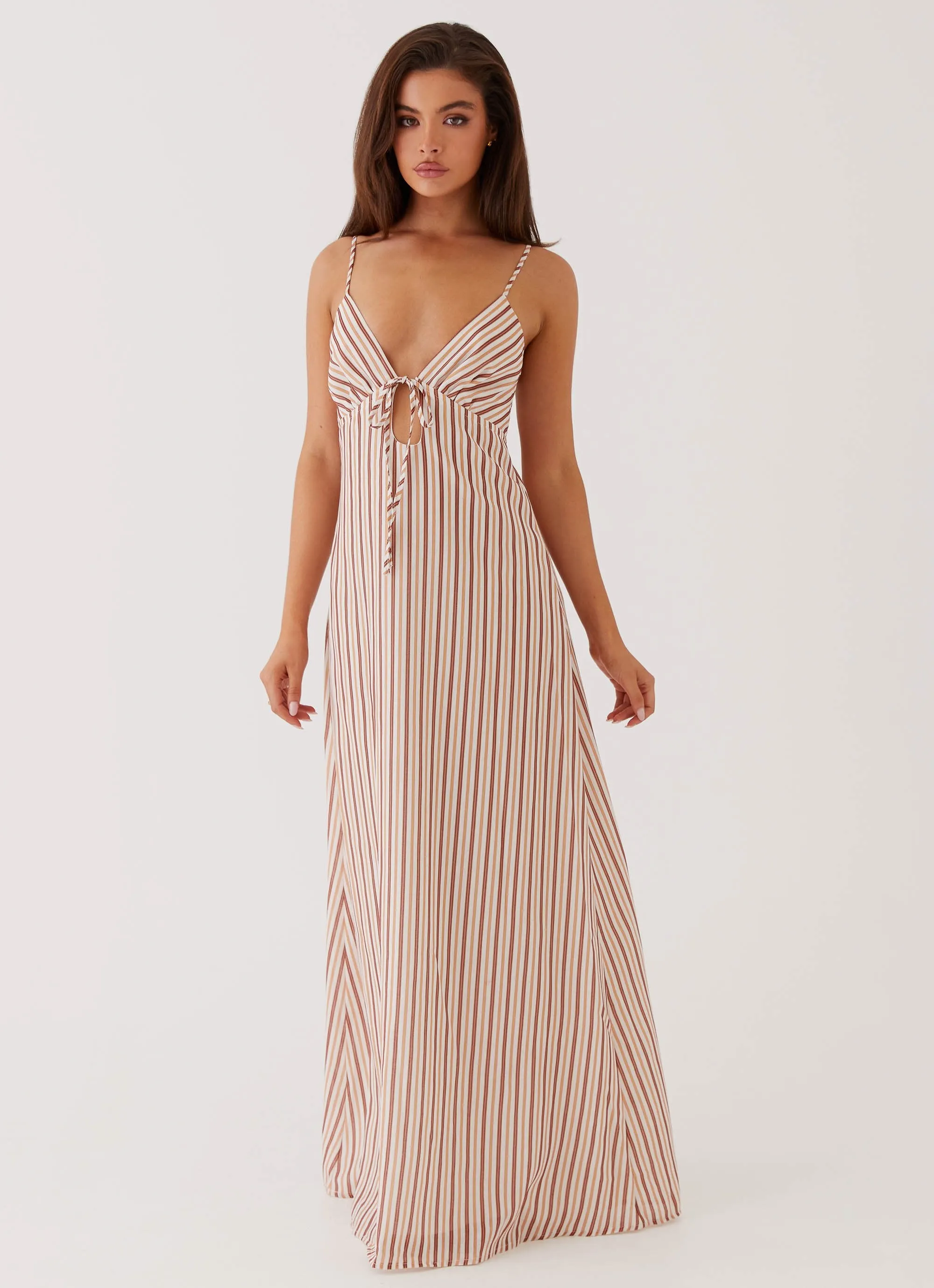 Flora Linen Maxi Dress - Passionfruit Stripe Calm Style