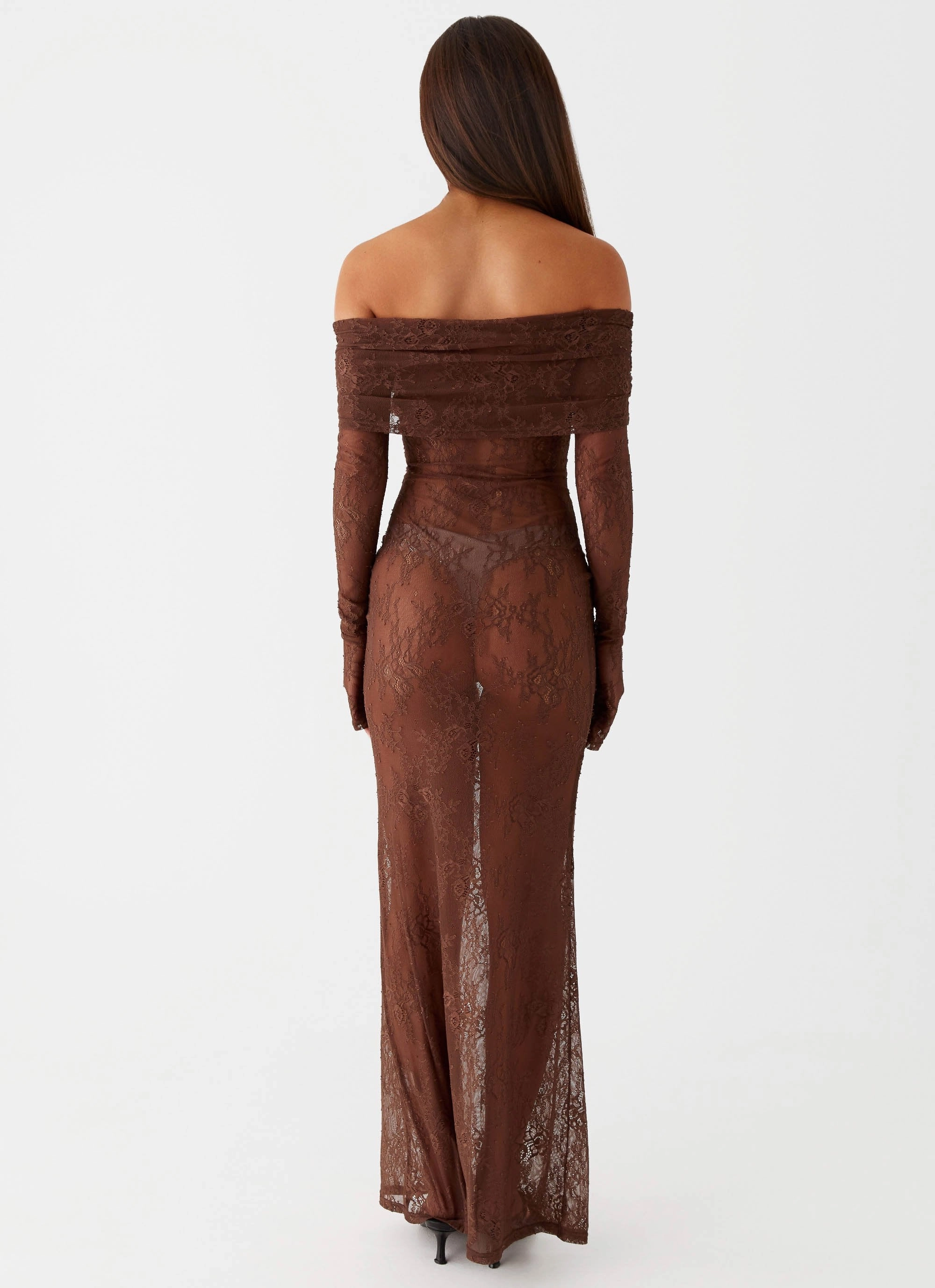 Smooth Layering Nadia Lace Maxi Dress - Chocolate