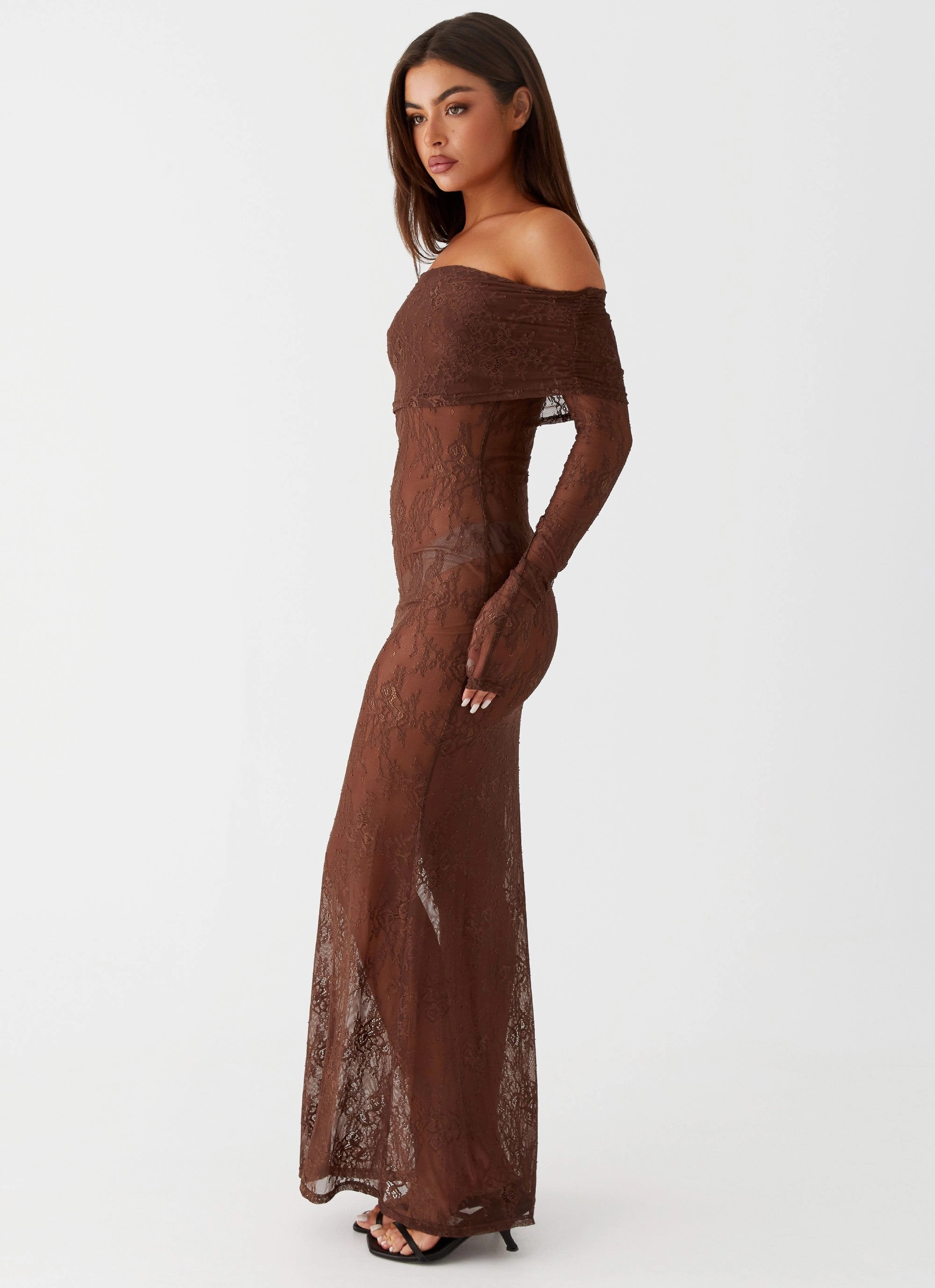 Nadia Lace Maxi Dress - Chocolate Work-Ready Look