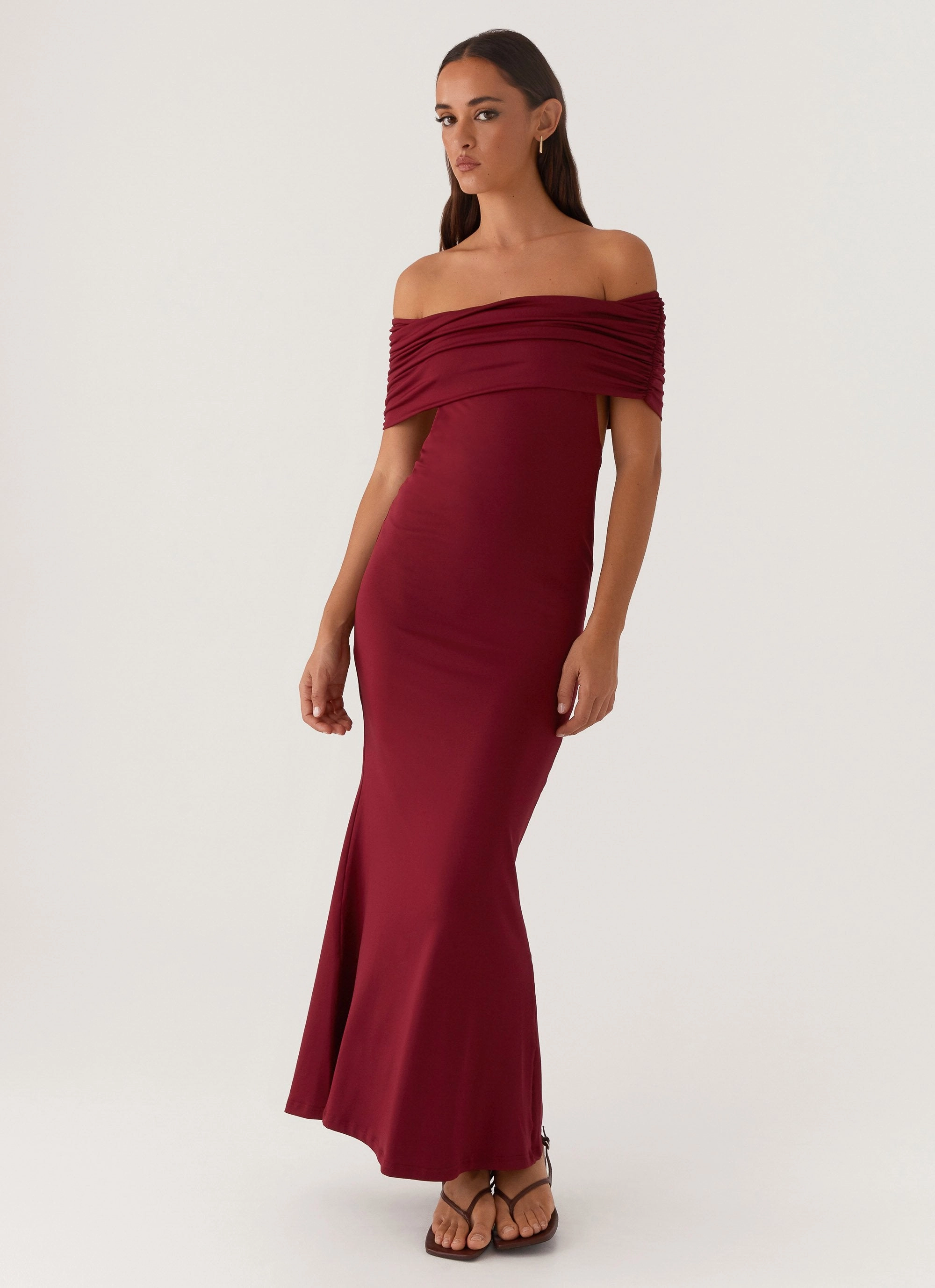 Flattering Layer Maude Maxi Dress - Maroon