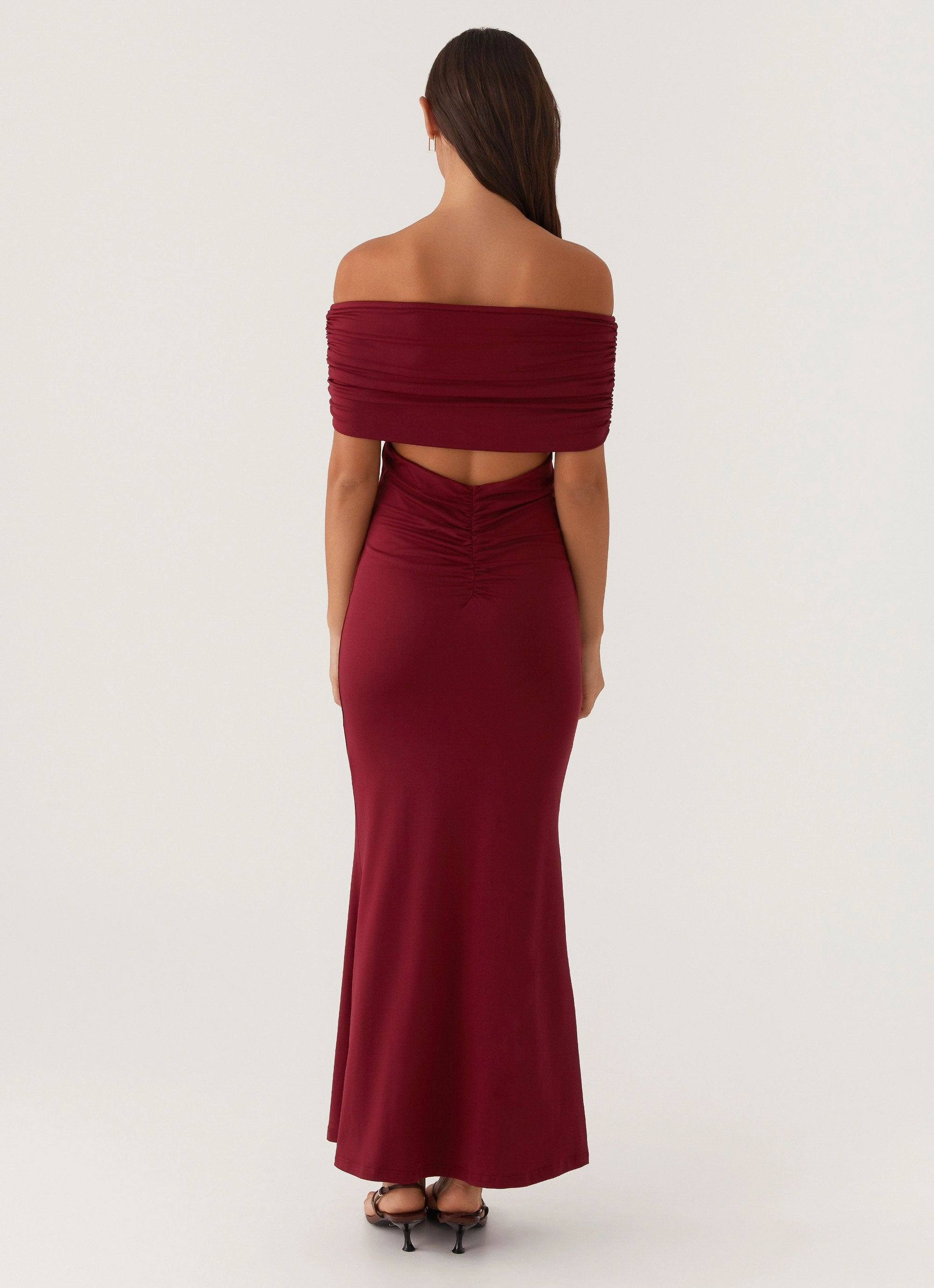 Elegant Fabric Maude Maxi Dress - Maroon
