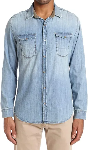 Mavi Men's Medium Rio Light Camo Vintage Denim Shirt
