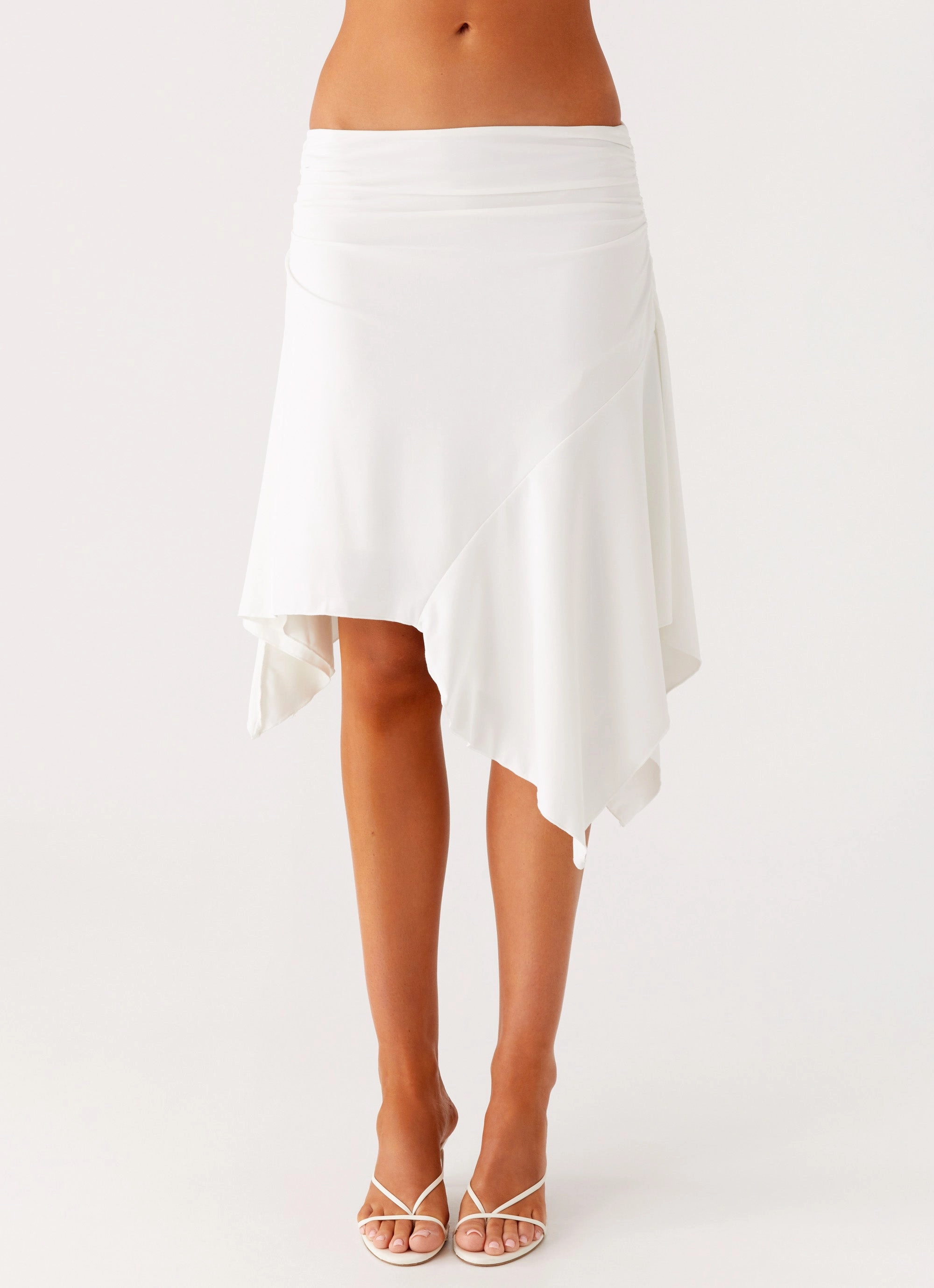 Handmade Item Maxina Asymmetrical Midi Skirt - White