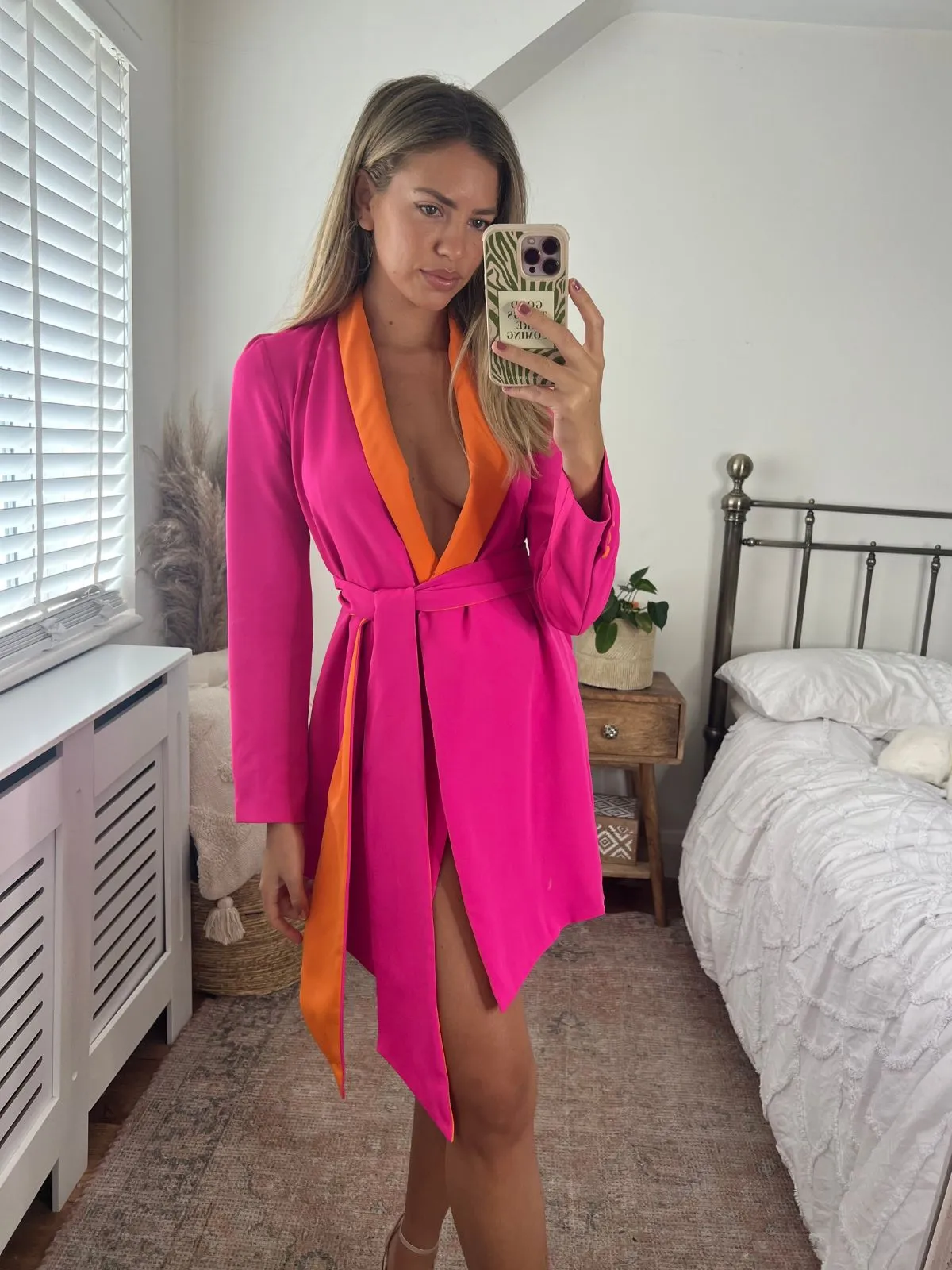 Maya Colourblock Blazer Dress in Pink Move Free
