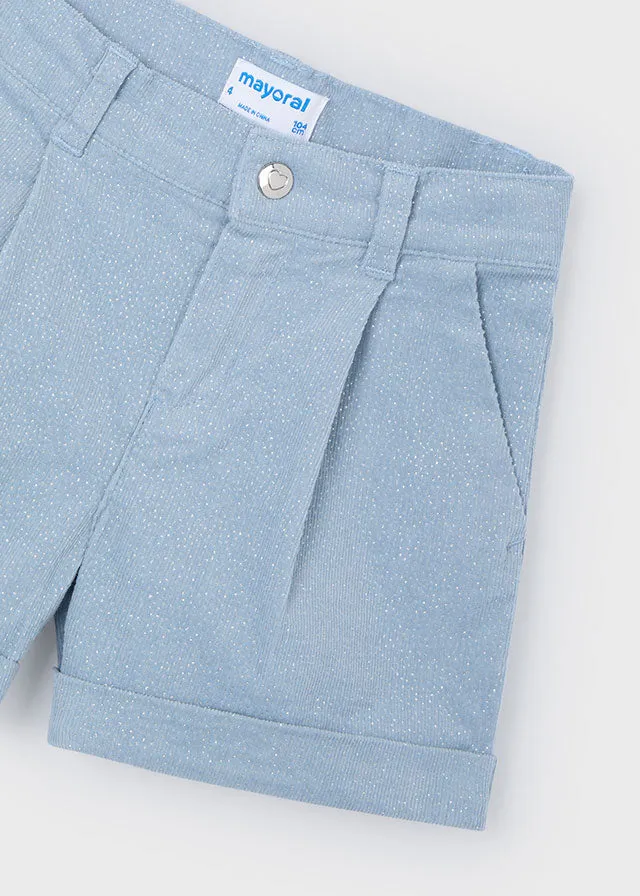 Mayoral 4219 079 - Sky Blue Corduroy Shorts