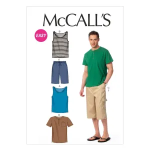 McCall's Pattern M6973 Men's Tank Tops, T-Shirts and Shorts
