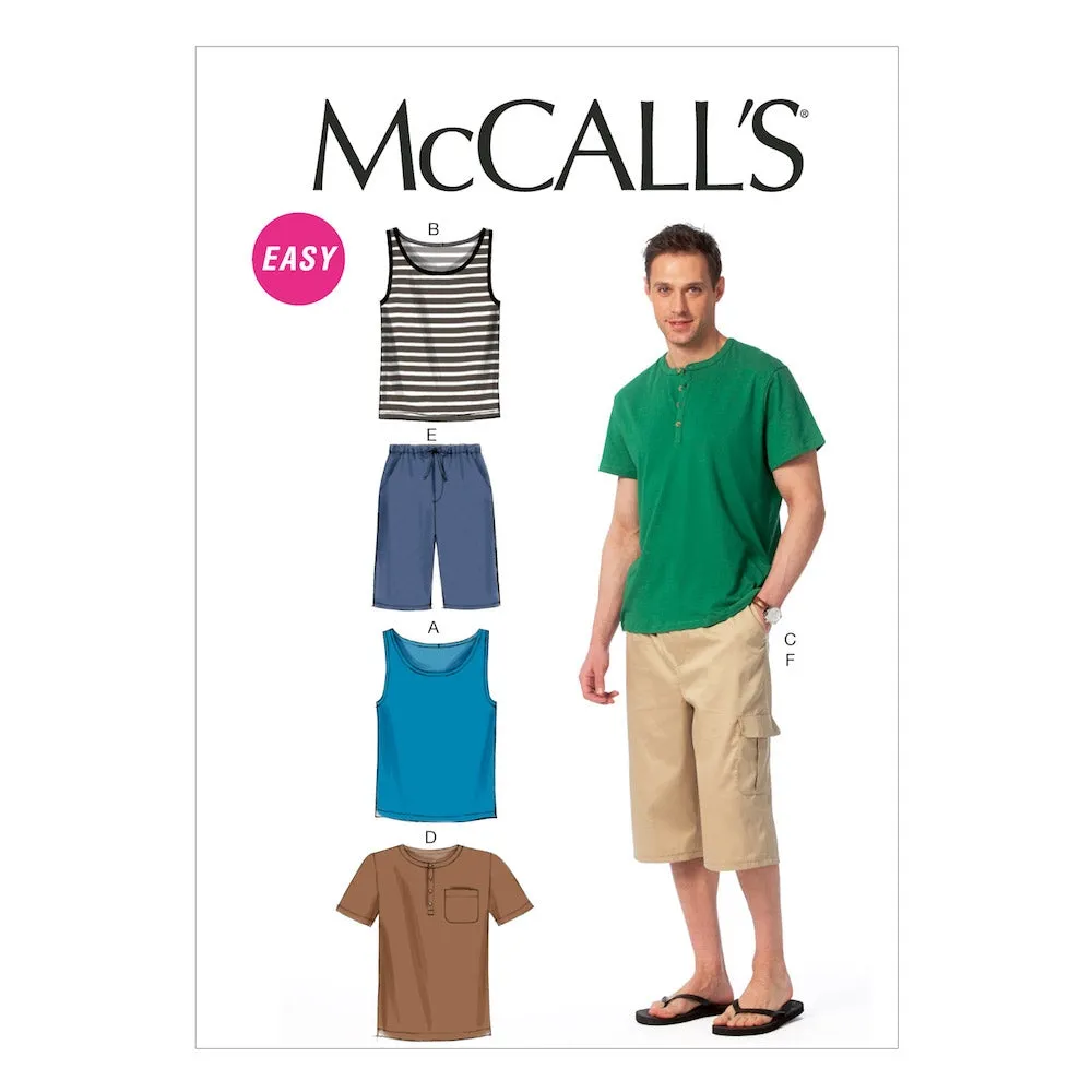McCall's Pattern M6973 Men's Tank Tops, T-Shirts and Shorts