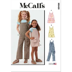 McCall's Pattern M8489 Children's and Girls' Pinafore and Overalls