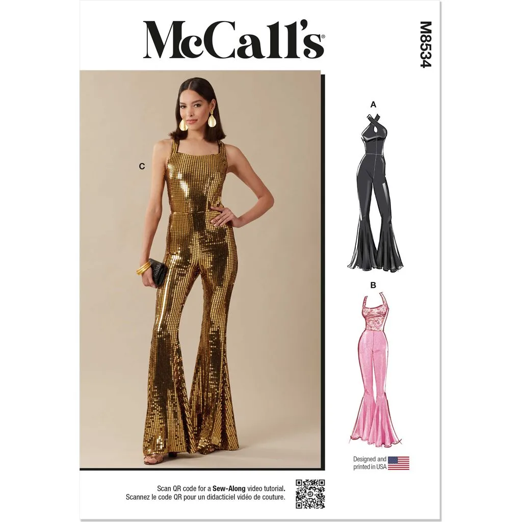McCall's Pattern M8534 Misses' Knit Jumpsuits