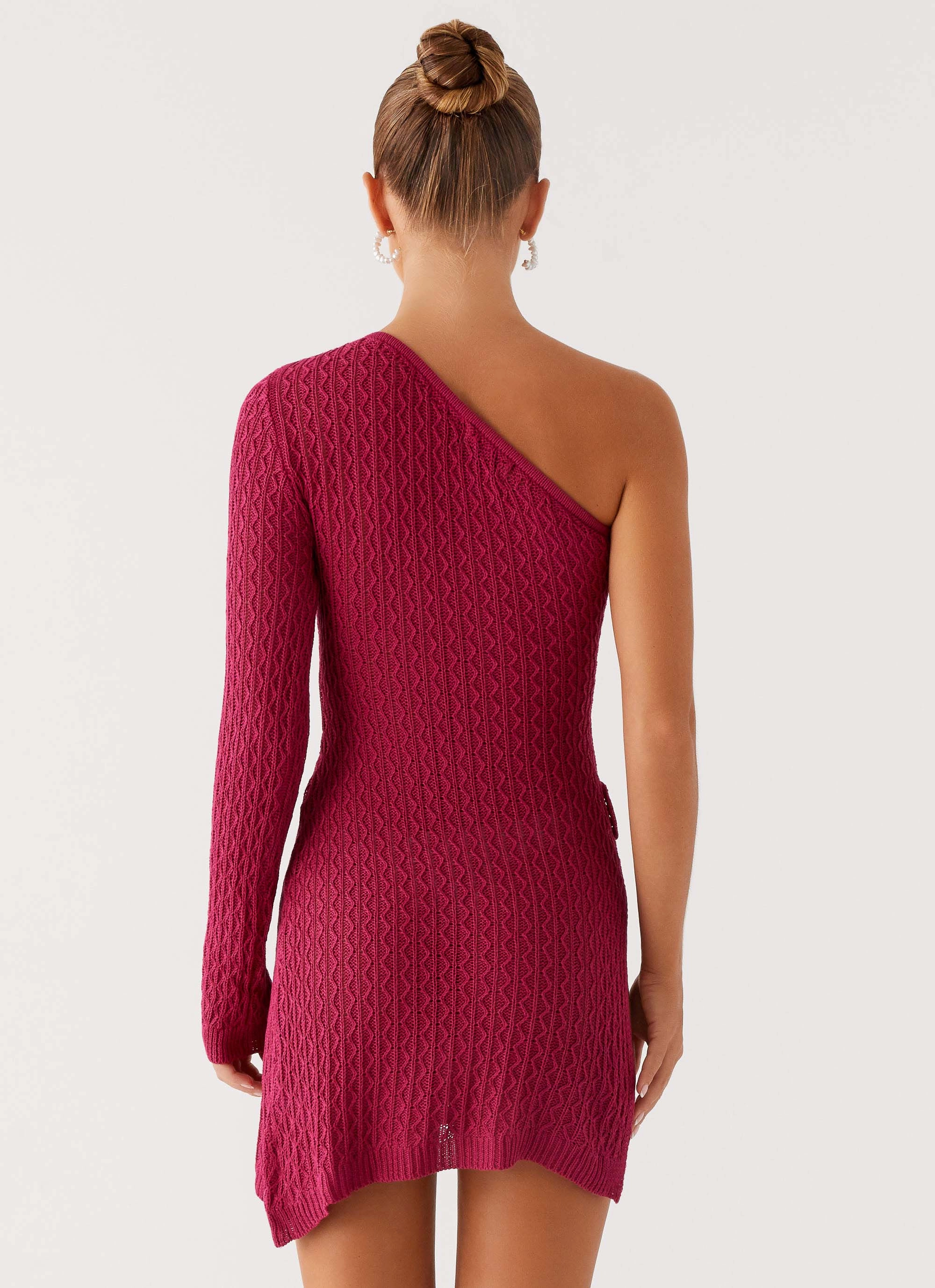 Medda Knit Mini Dress - Hot Pink Texture Soft
