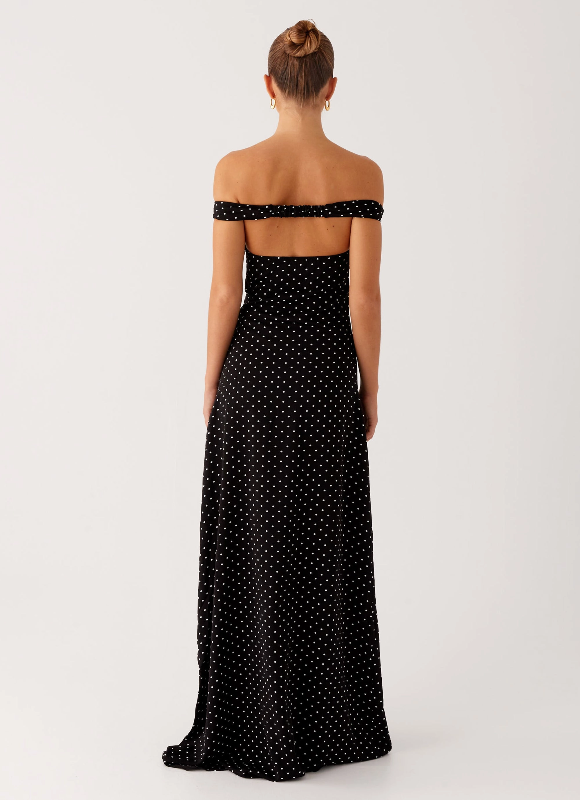 Melany Maxi Dress - Black Polka Dot Stylish party wear Calm Aesthetic