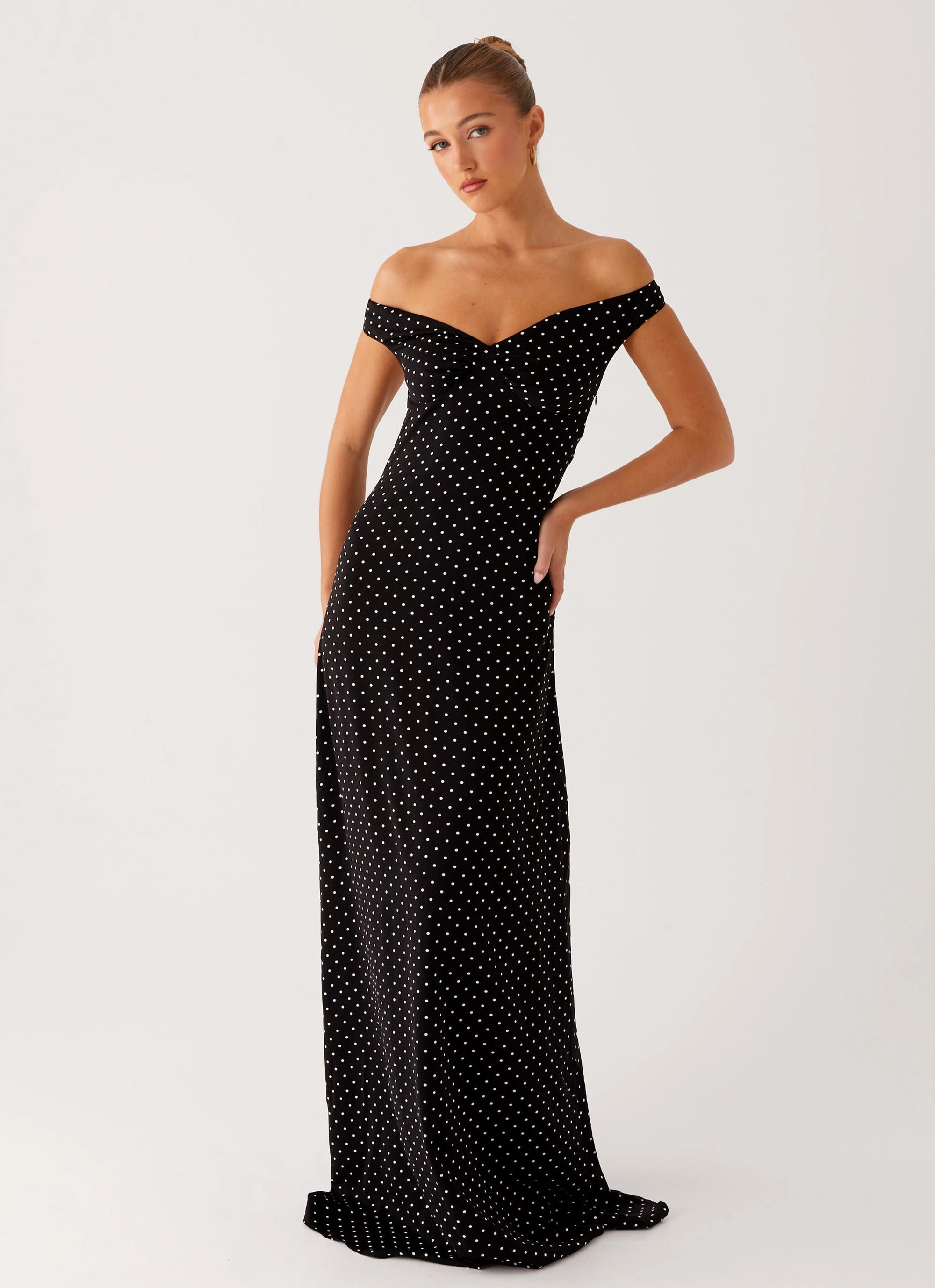 Weekend Favorite Melany Maxi Dress - Black Polka Dot