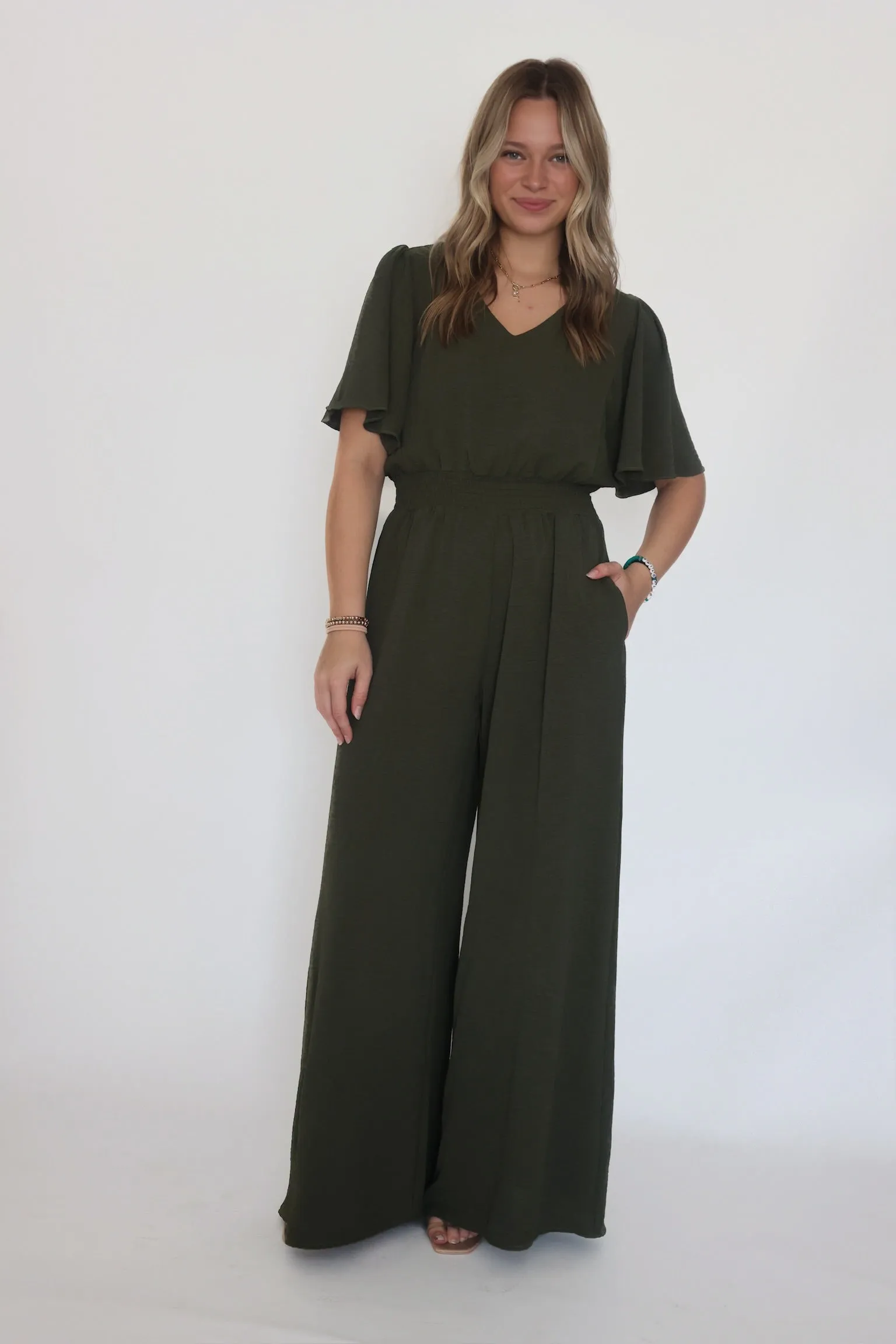 Mellie Wide Leg Jumpsuit Stretch Comfort