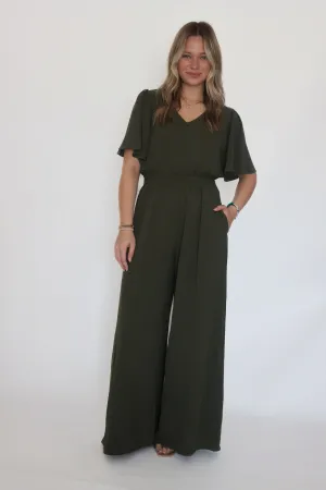 Mellie Wide Leg Jumpsuit Stretch Comfort
