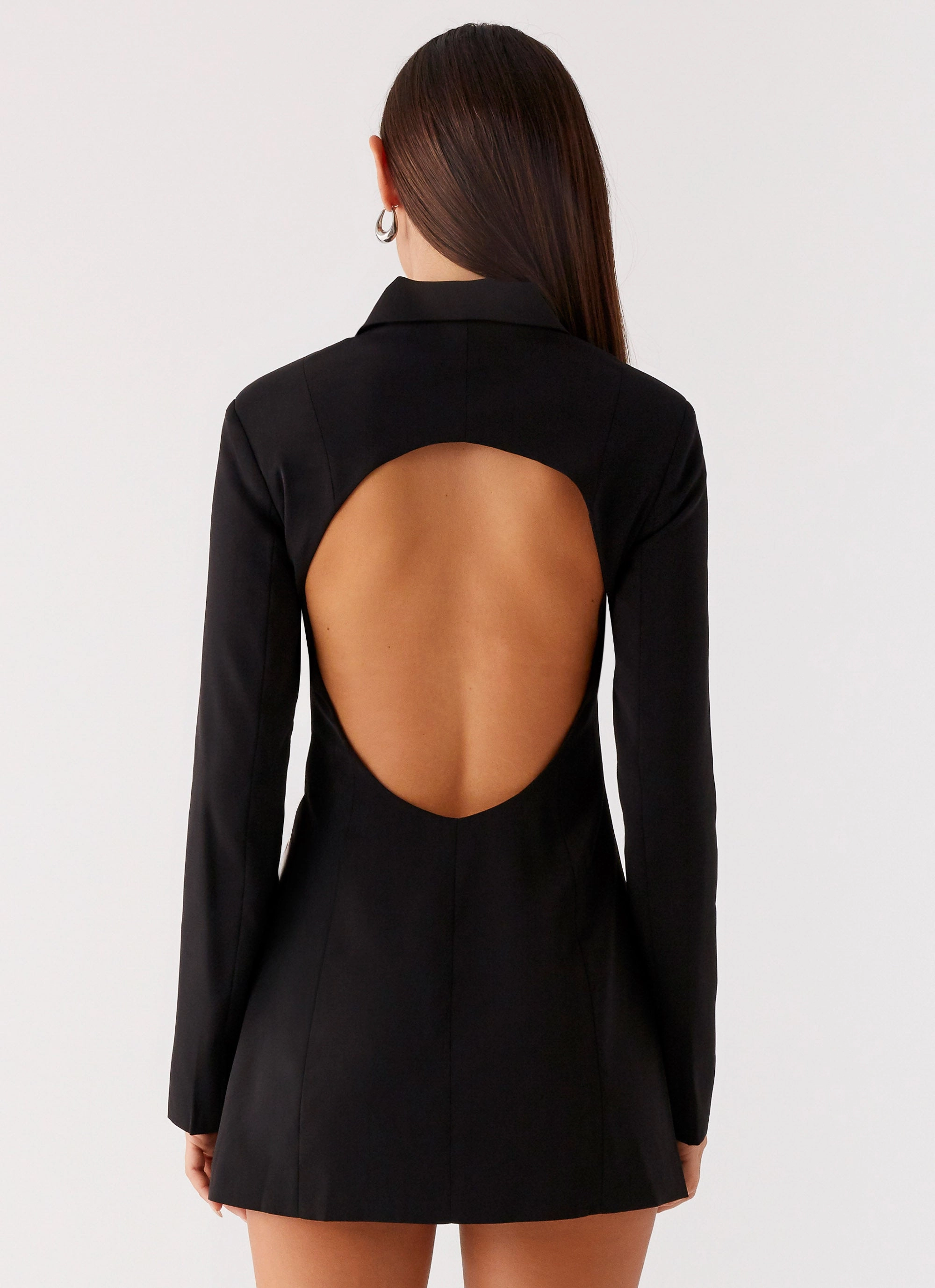 Memphis Blazer Mini Dress - Black Minimalist Design