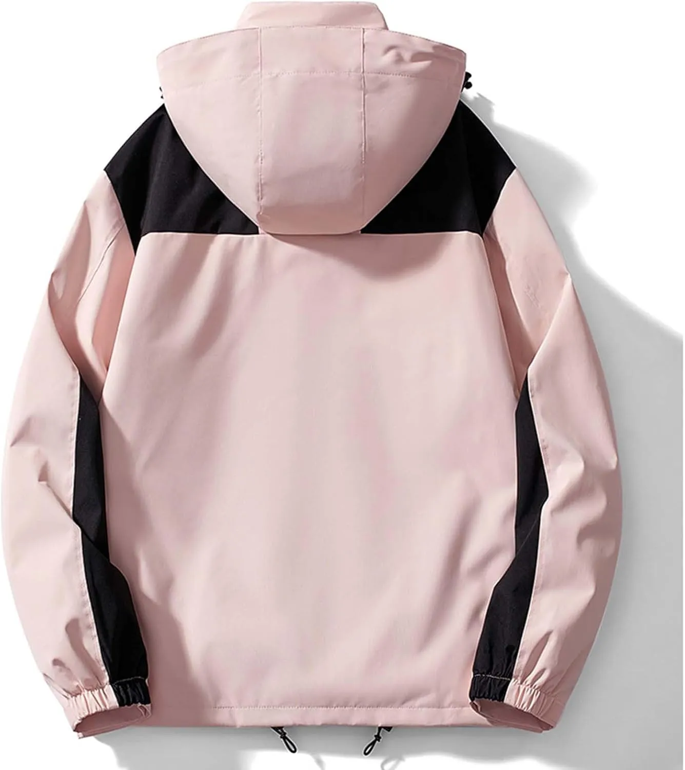 Men 3-in-1 Rain Jacket Hooded Rain Coat Waterproof Windbreaker with Pockets Raincoat for Hiking Skiing Outdoor Sports