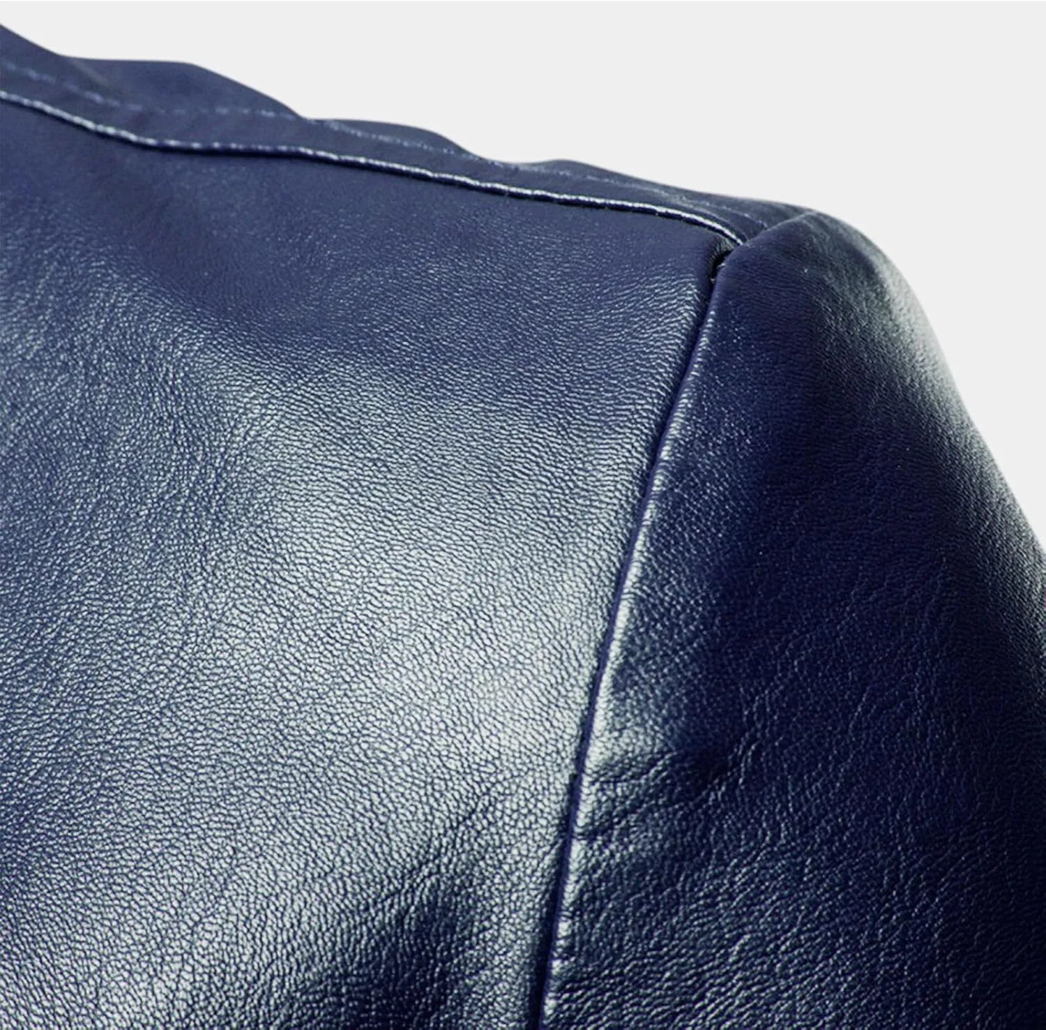 Men Blazer Moto Jacket Faux Leather Motorcycle Biker Jacket Coat Classic Buttoned Collar Keep Warm Winter Windbreaker