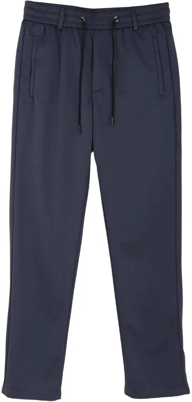 Men Dress Pants Plus Size Casual Business Trousers Straight Leg Fall Pants Solid Drawstring Elastic Waist Slacks