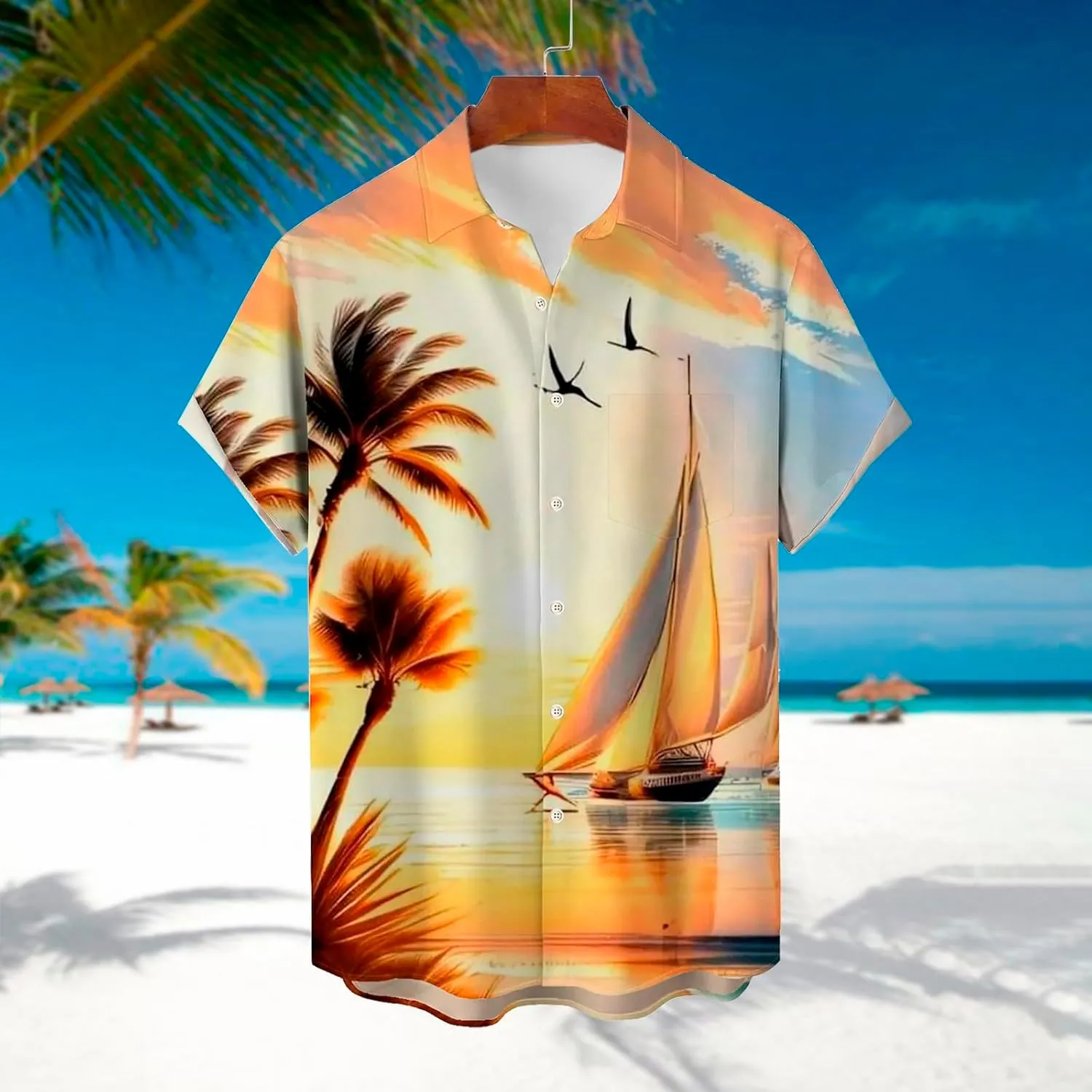 Men Hawaiian Shirts Button Down Tropical Holiday Beach Shirts Tropical Shirts for Men Custom Hawaiian Shirt for Men