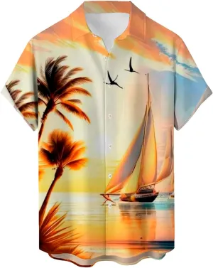 Men Hawaiian Shirts Button Down Tropical Holiday Beach Shirts Tropical Shirts for Men Custom Hawaiian Shirt for Men