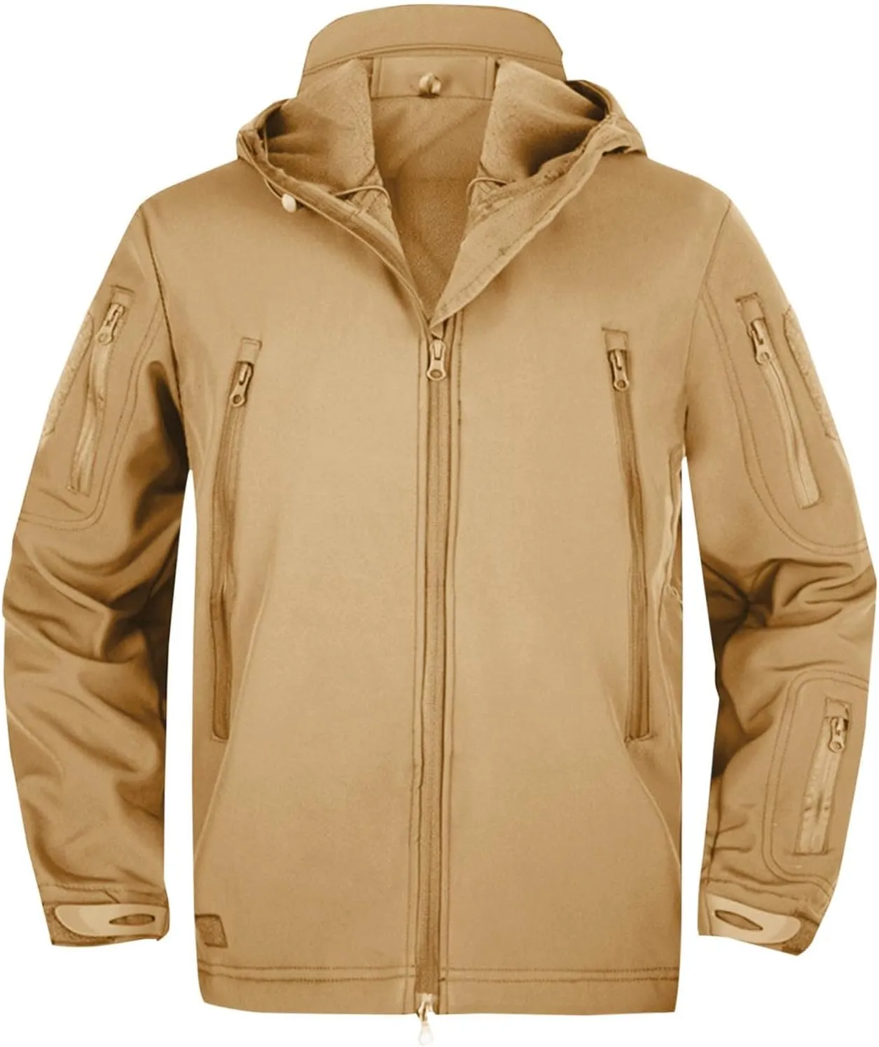 Men Hooded Trench Coats Dressy Zip Up Windbreaker Rain Jackets Waterproof Outdoor Hiking Travel Raincoat with Pockets