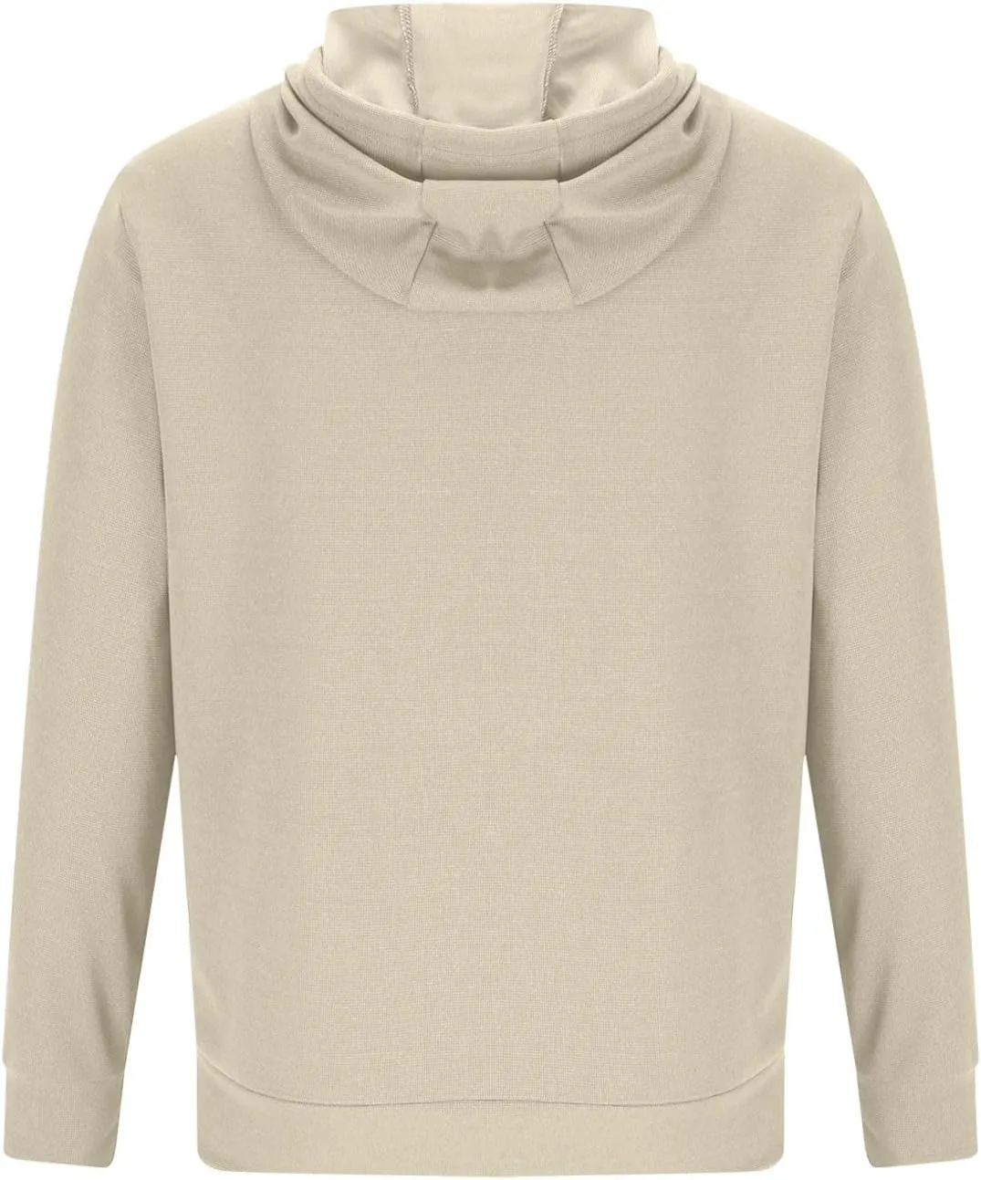 Men Hoodies Waffle Knit Solid Color Fashion Sweatshirts Long Sleeve Comfy Lightweight Hooded Sweatshirt