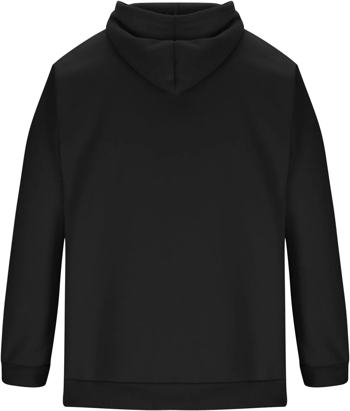 Men Solid Basic Hoodie Fleece Lined Pullover Drop Sleeve Hoodie Lightweight Long Sleeve Sweatshirt with Kangaroo Pocket