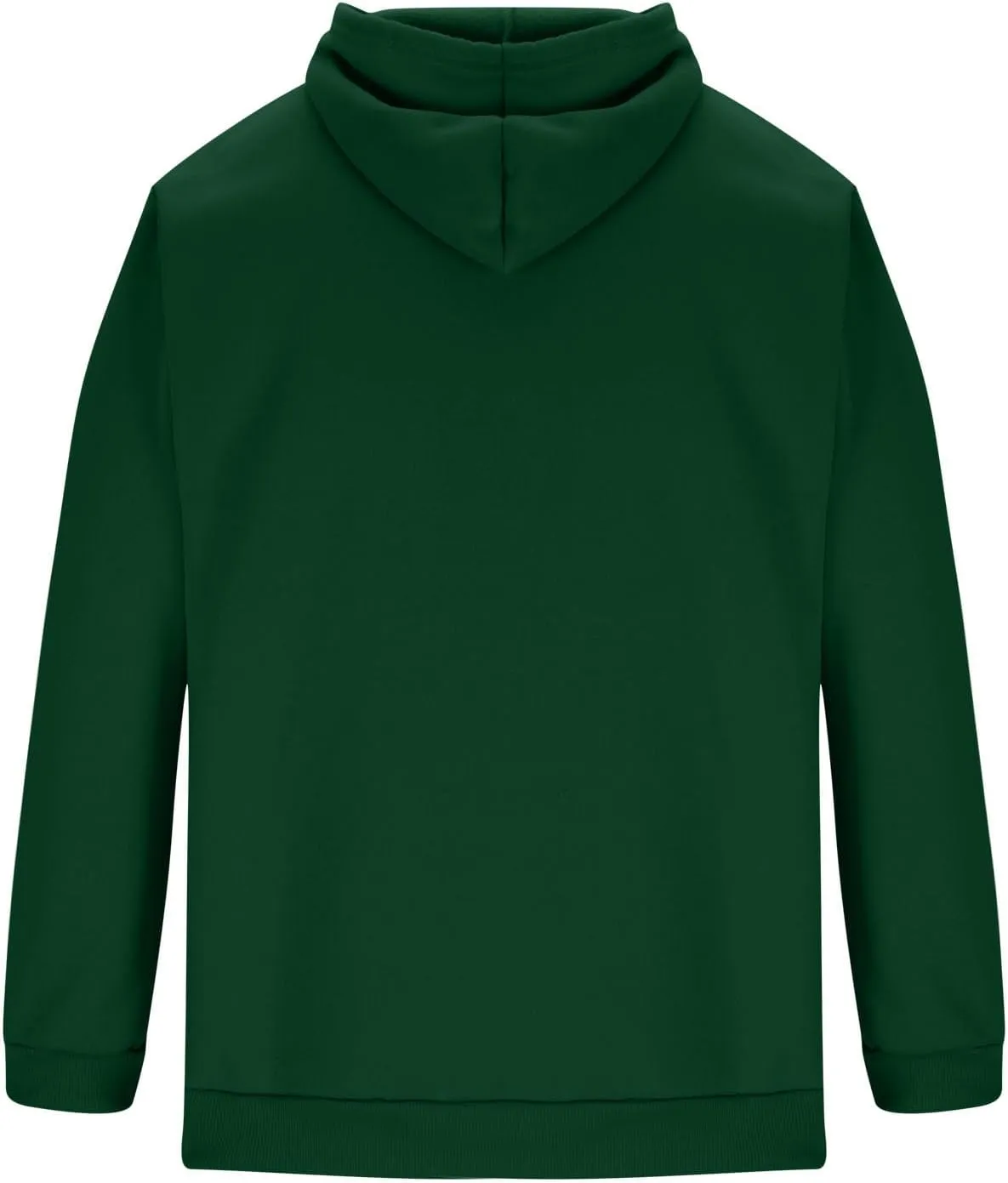 Men Solid Basic Hoodie Fleece Lined Pullover Drop Sleeve Hoodie Lightweight Long Sleeve Sweatshirt with Kangaroo Pocket