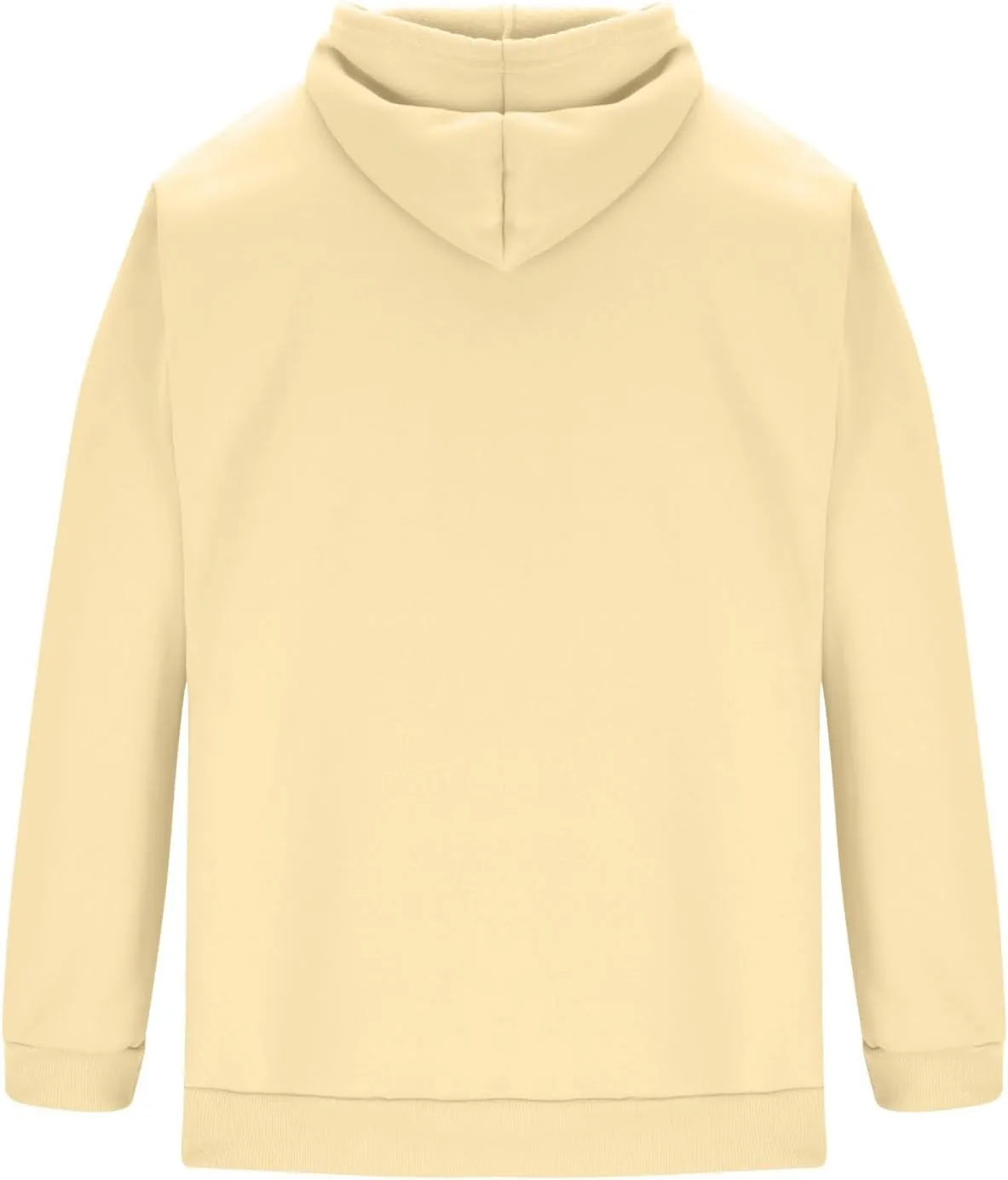 Men Solid Basic Hoodie Fleece Lined Pullover Drop Sleeve Hoodie Lightweight Long Sleeve Sweatshirt with Kangaroo Pocket