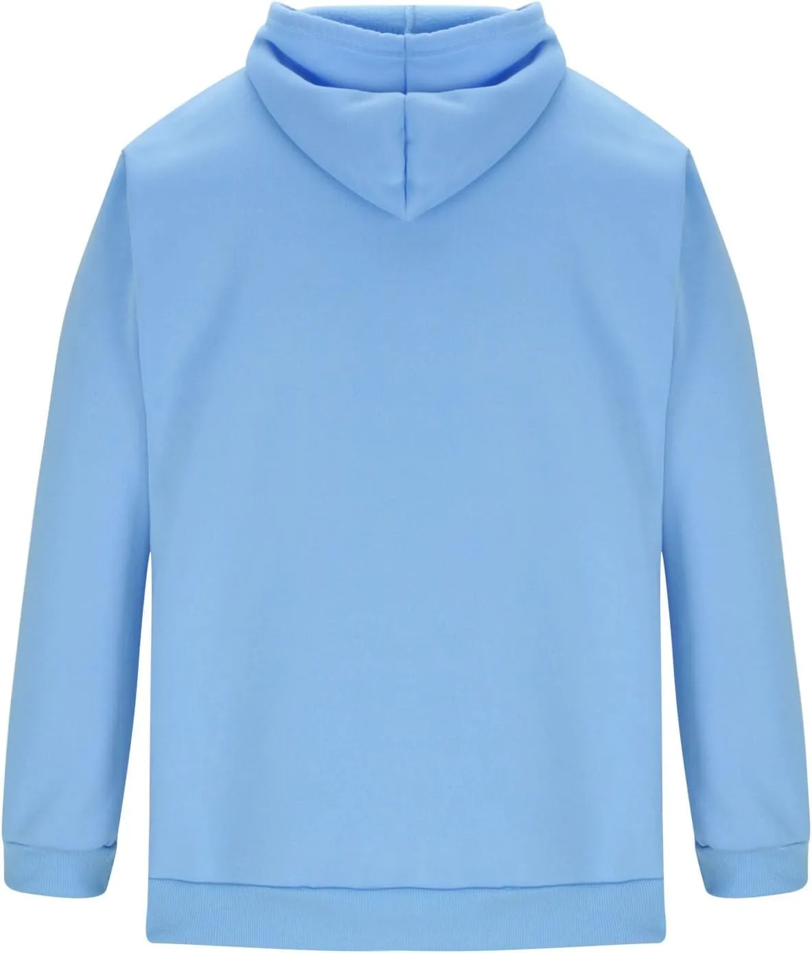 Men Solid Basic Hoodie Fleece Lined Pullover Drop Sleeve Hoodie Lightweight Long Sleeve Sweatshirt with Kangaroo Pocket