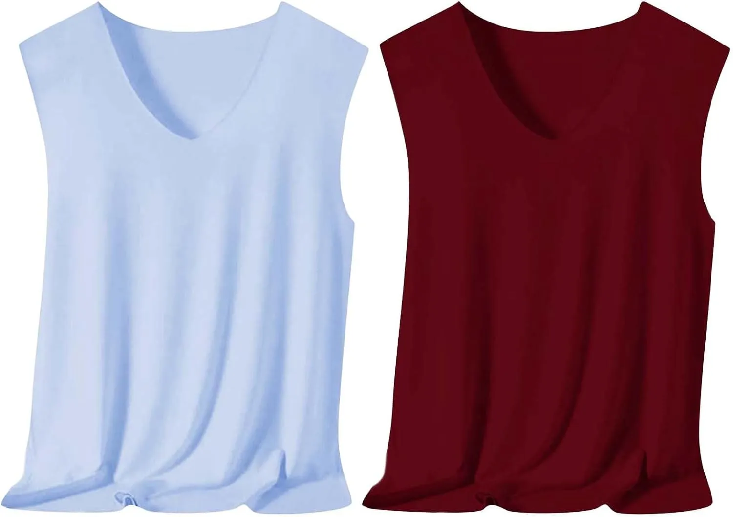 Mens 2 Pack Ice Silk Tank Tops Sleeveless Undershirts Crew Neck Quick Dry Workout Gym Muscle Shirts Summer Cooling Baselayer
