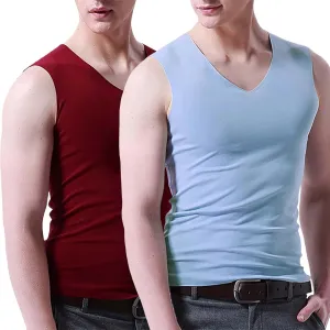 Mens 2 Pack Ice Silk Tank Tops Sleeveless Undershirts Crew Neck Quick Dry Workout Gym Muscle Shirts Summer Cooling Baselayer